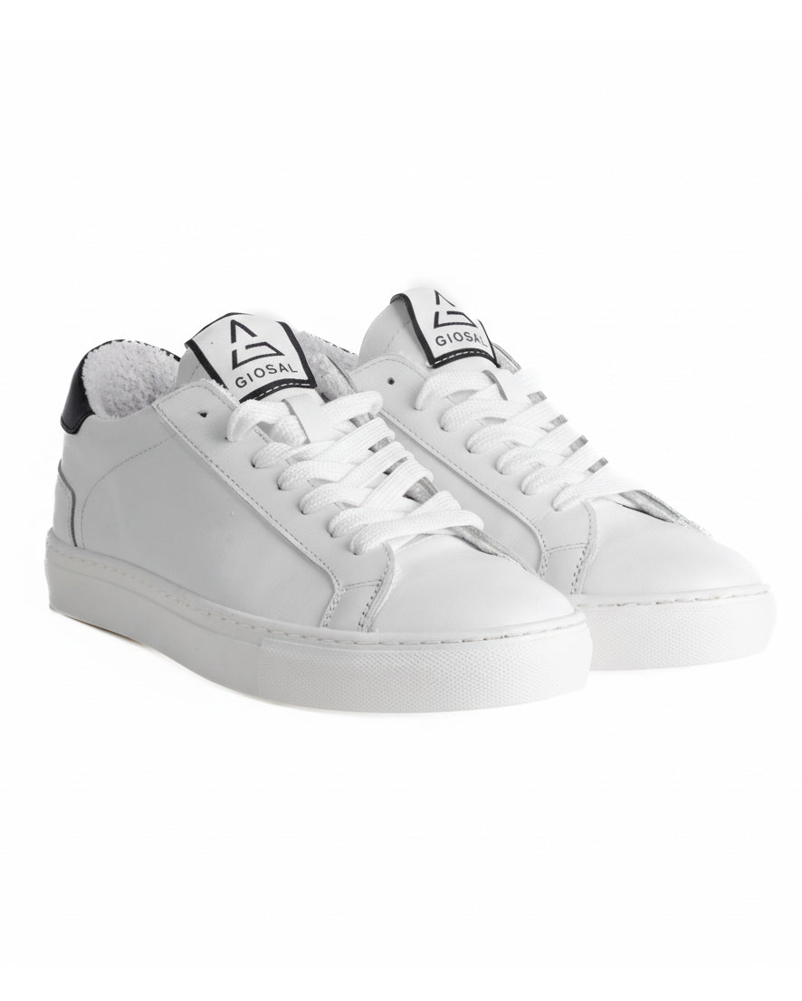 Scarpe uomo sneakers casual basic sportive ecopelle bianco GIOSAL-S1308A
