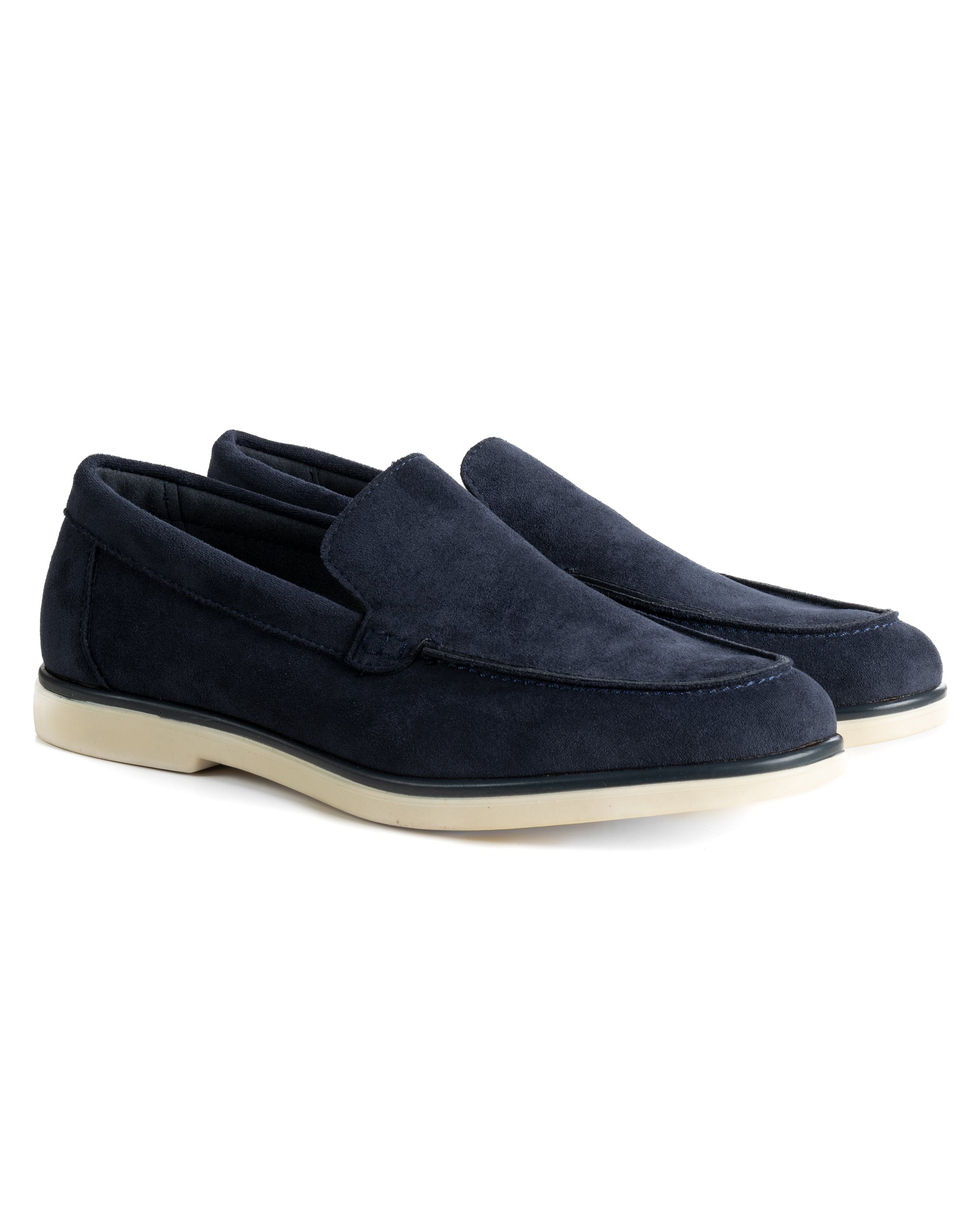Mocassini college uomo scarpe camoscio eleganti cerimonia suola di gomma blu GIOSAL-S1313A