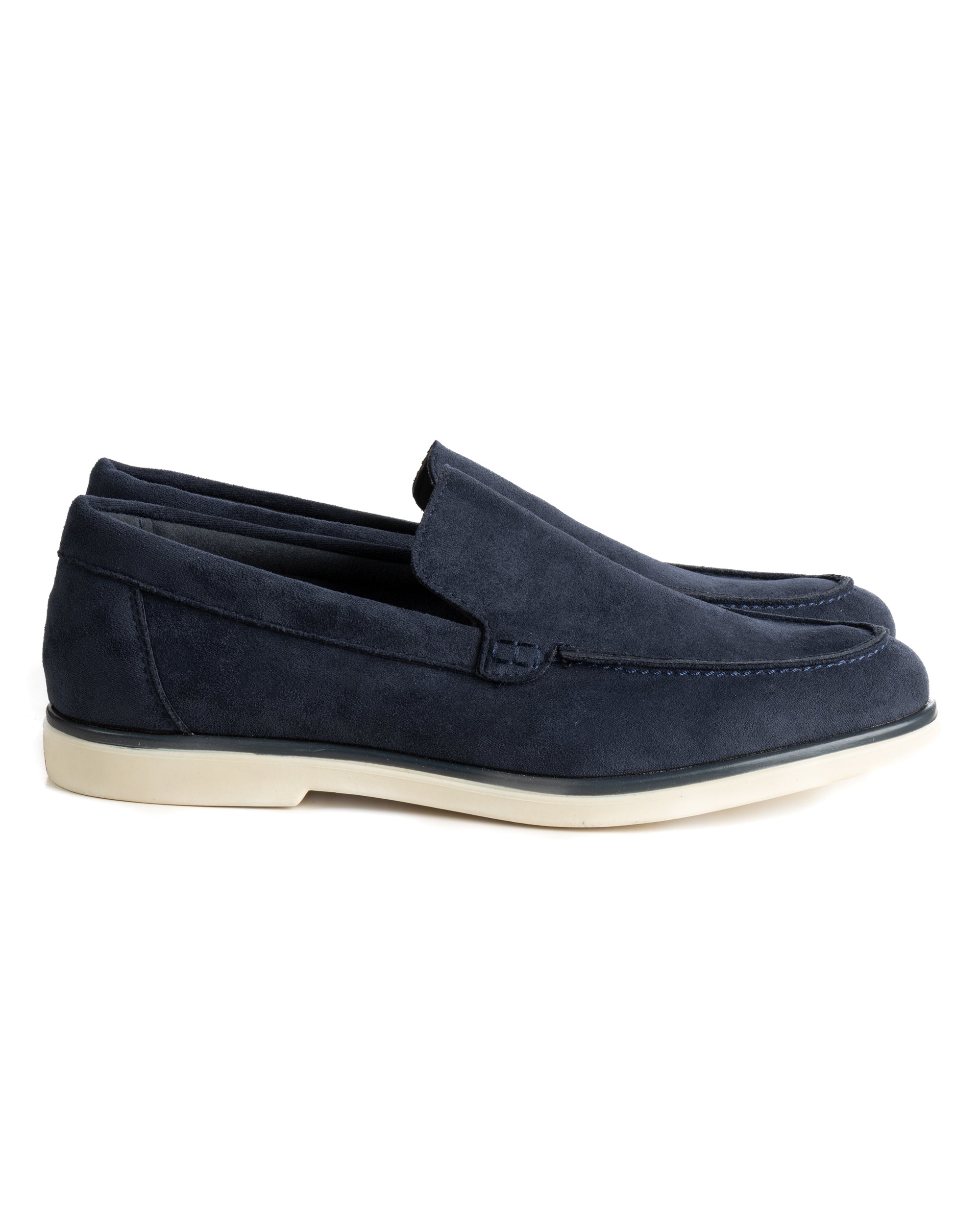 Mocassini college uomo scarpe camoscio eleganti cerimonia suola di gomma blu GIOSAL-S1313A