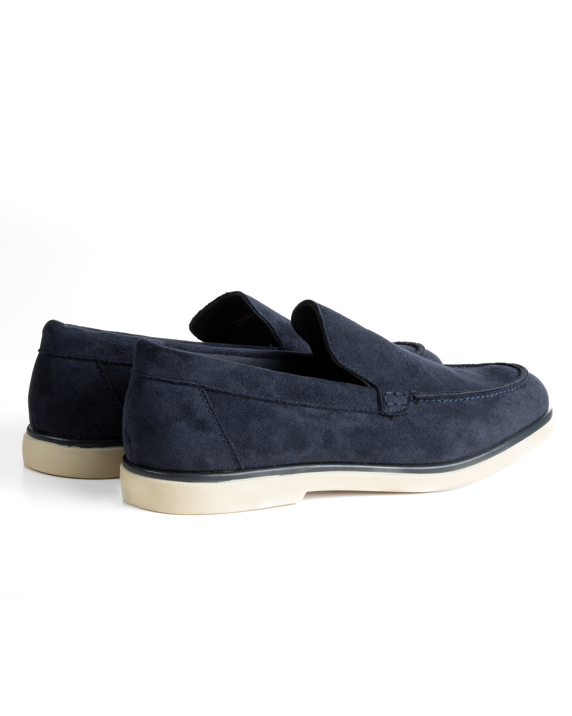 Mocassini college uomo scarpe camoscio eleganti cerimonia suola di gomma blu GIOSAL-S1313A