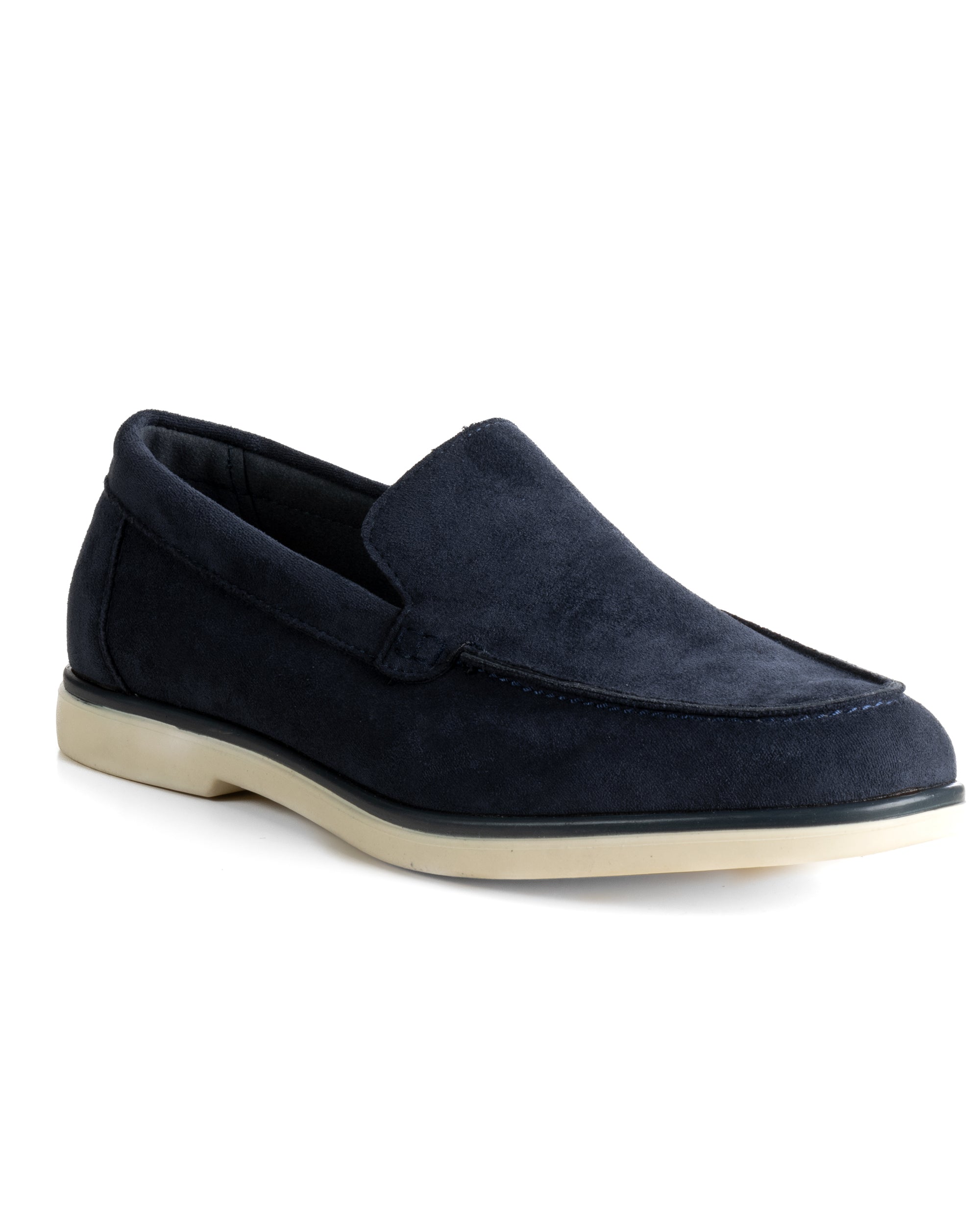 Mocassini college uomo scarpe camoscio eleganti cerimonia suola di gomma blu GIOSAL-S1313A