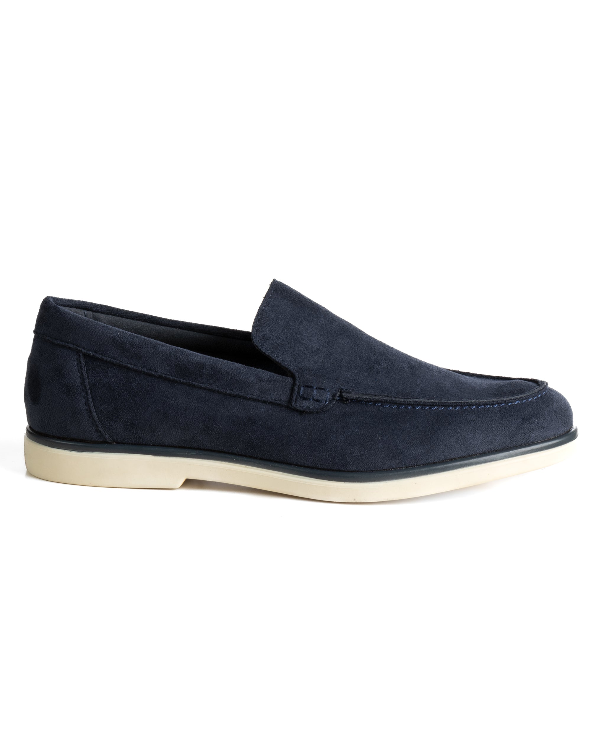 Mocassini college uomo scarpe camoscio eleganti cerimonia suola di gomma blu GIOSAL-S1313A