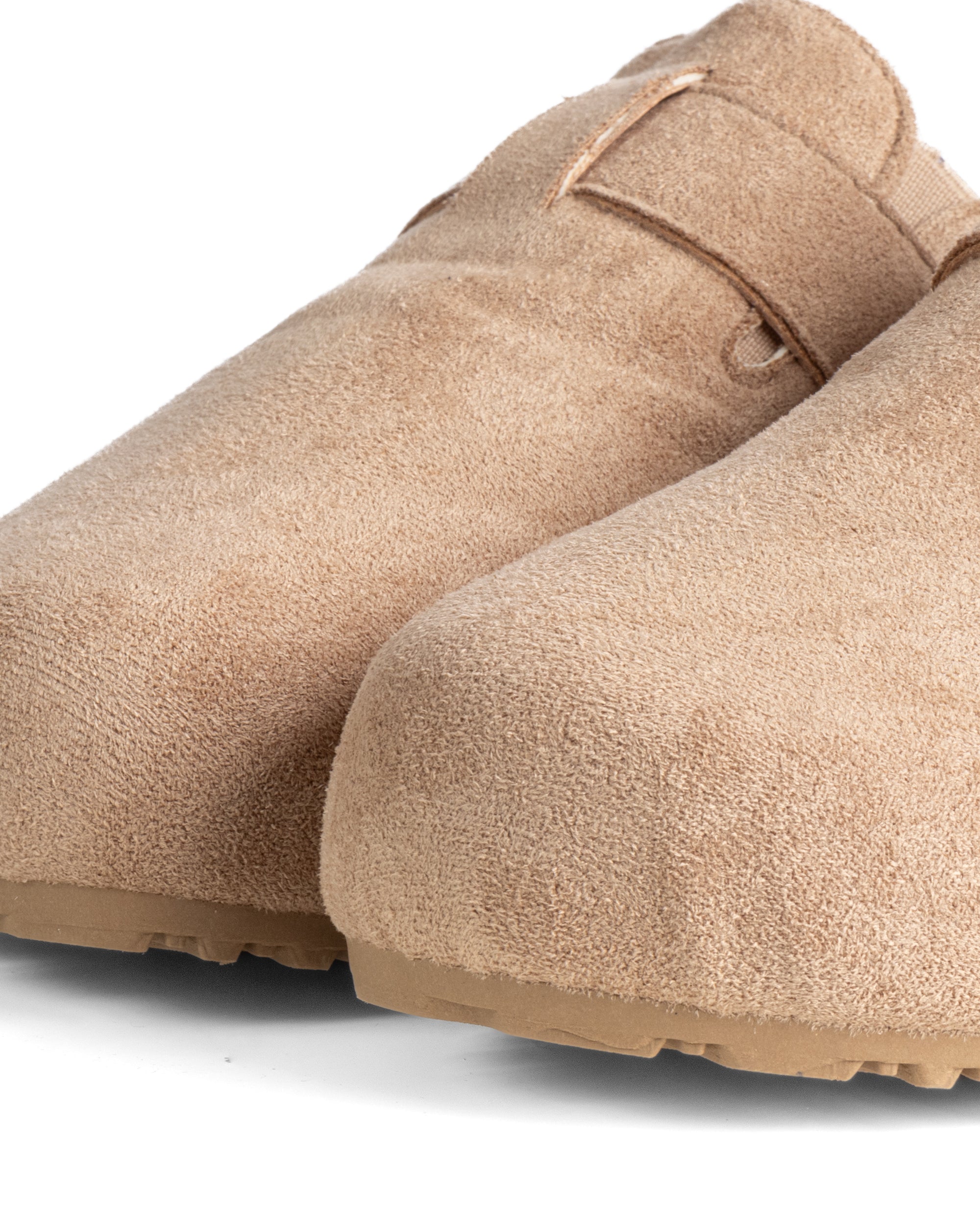 Ciabatte mule uomo camoscio con fibbia in metallo beige GIOSAL-S1316A