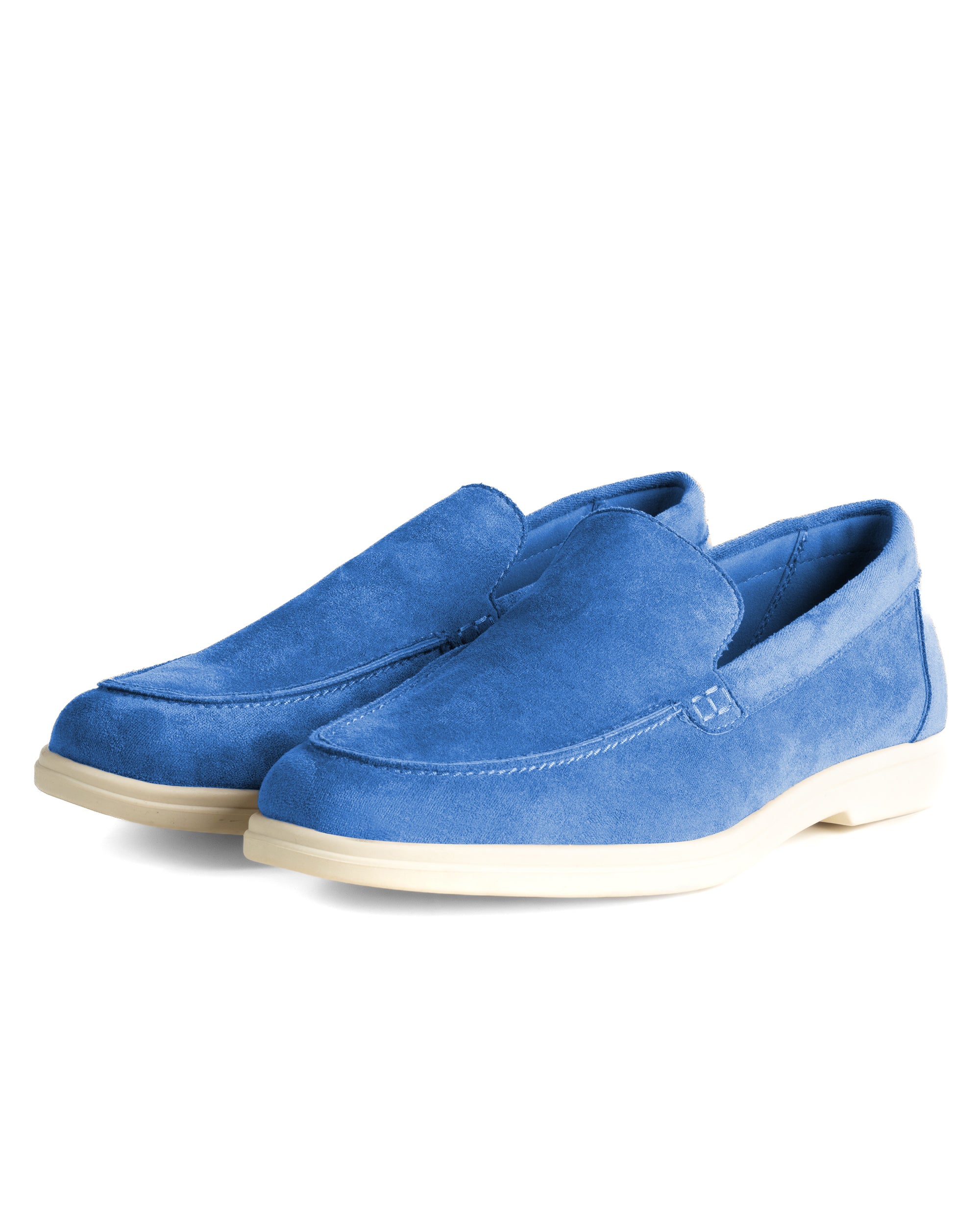 Mocassini college uomo scarpe camoscio eleganti cerimonia suola di gomma blu royal GIOSAL-S1317A