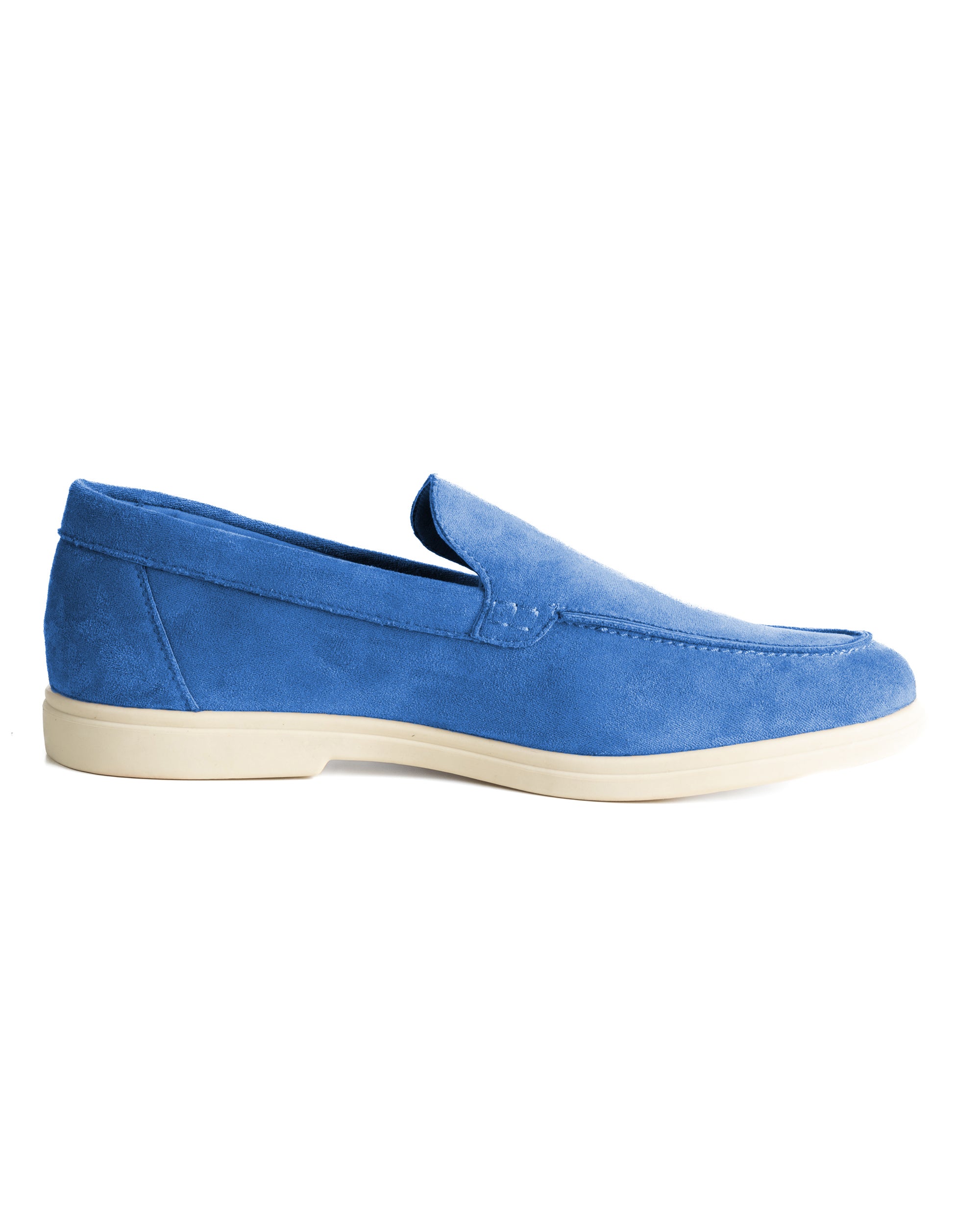 Mocassini college uomo scarpe camoscio eleganti cerimonia suola di gomma blu royal GIOSAL-S1317A