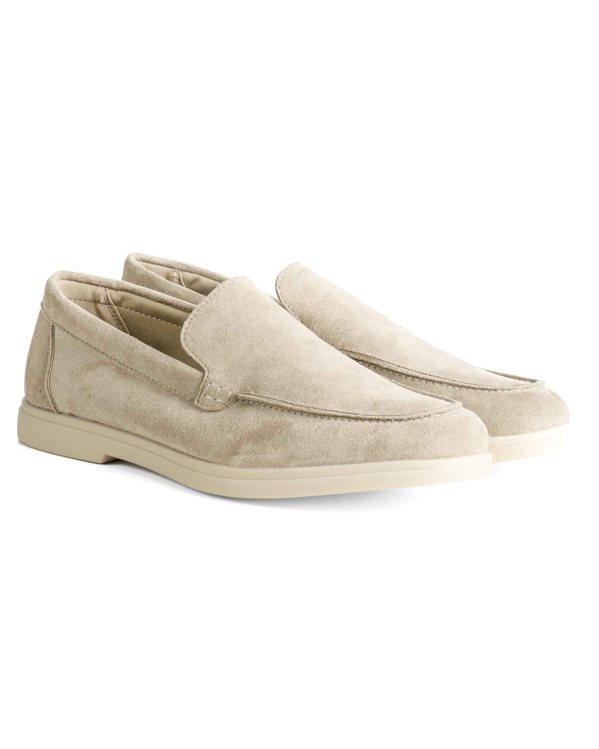 Mocassini college uomo scarpe camoscio eleganti cerimonia suola di gomma panna GIOSAL-S1319A