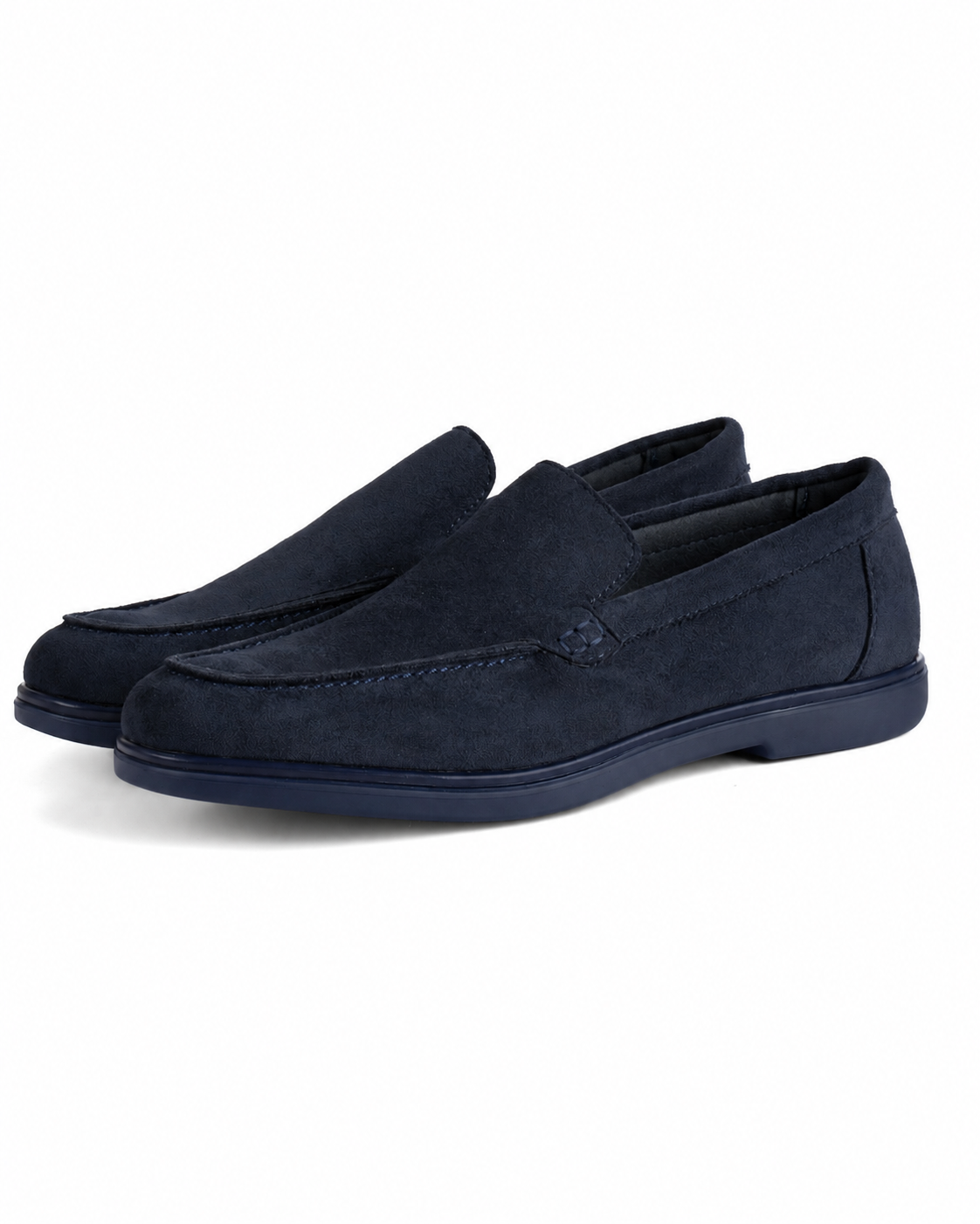 Mocassini college uomo scarpe camoscio eleganti cerimonia suola di gomma blu scuro GIOSAL-S1320A