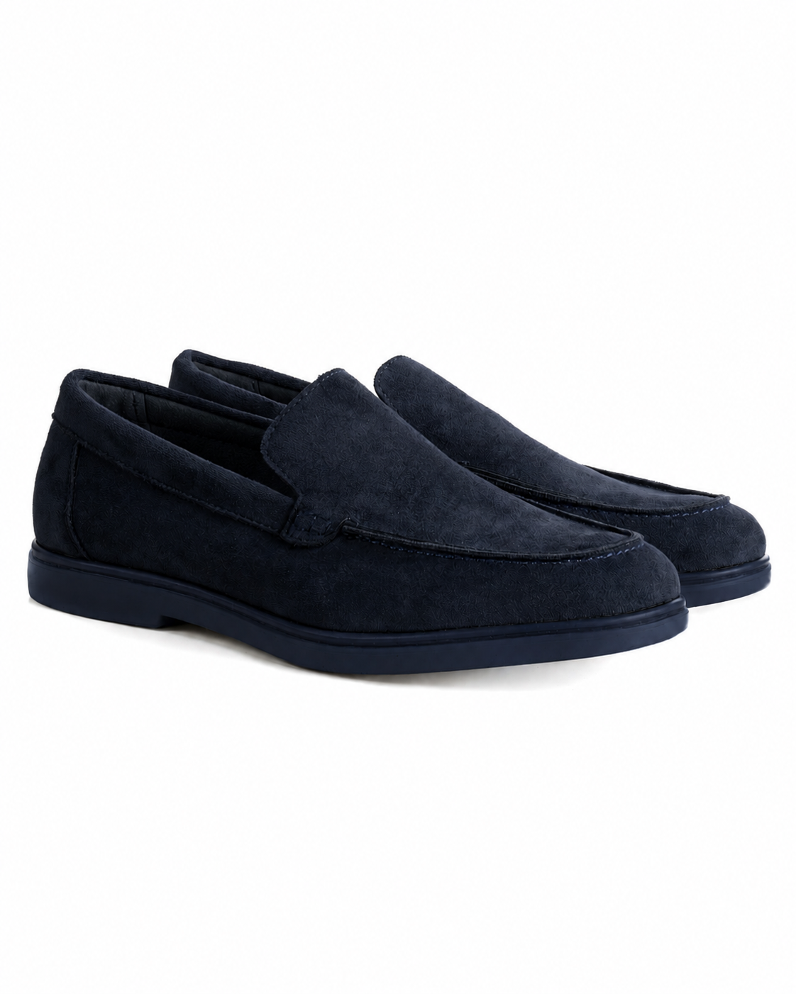 Mocassini college uomo scarpe camoscio eleganti cerimonia suola di gomma blu scuro GIOSAL-S1320A