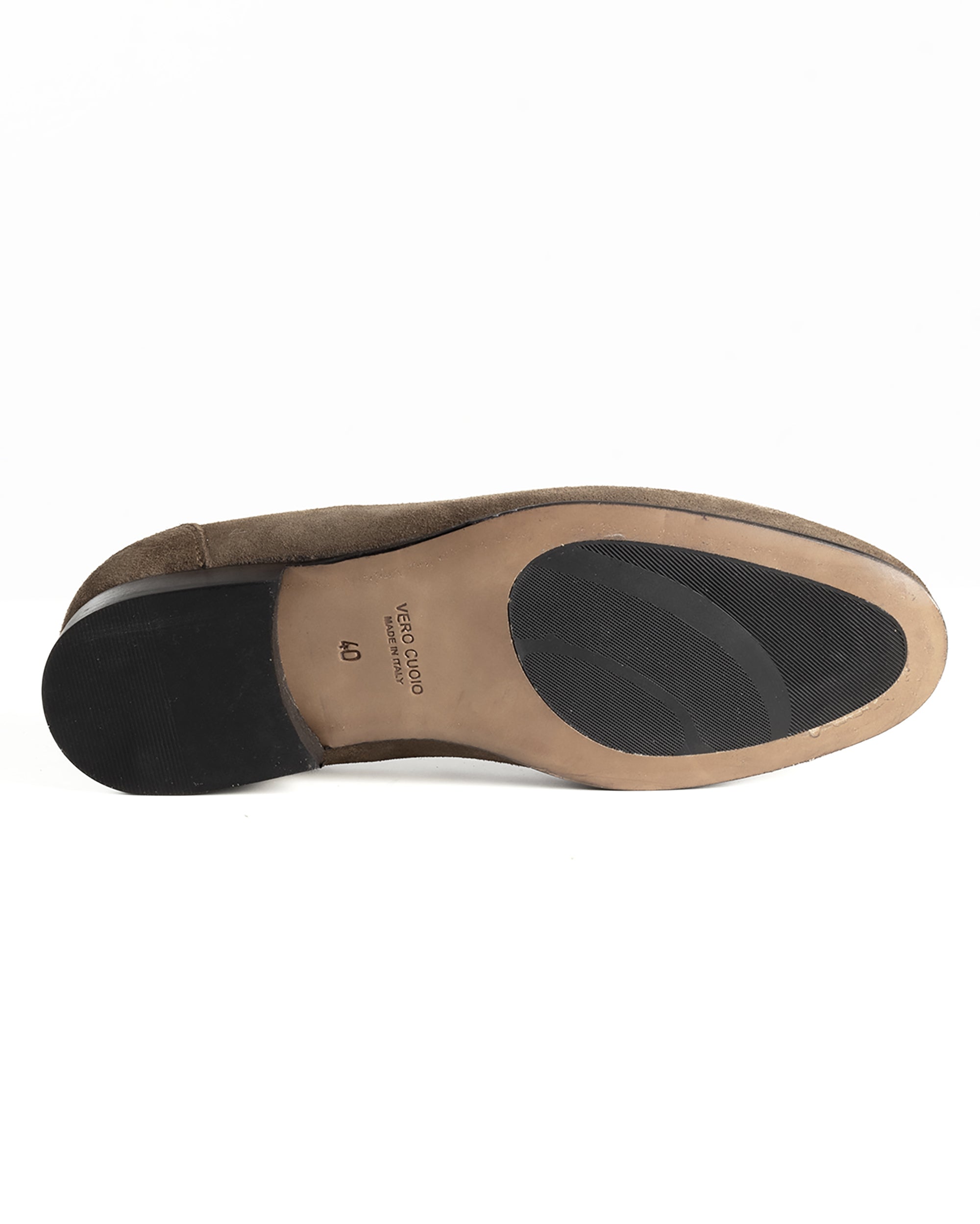 Mocassini uomo con nappine scarpe camoscio eleganti cerimonia pelle scamosciata suola di cuoio con ovalino antiscivolo casual tortora GIOSAL-S1322A