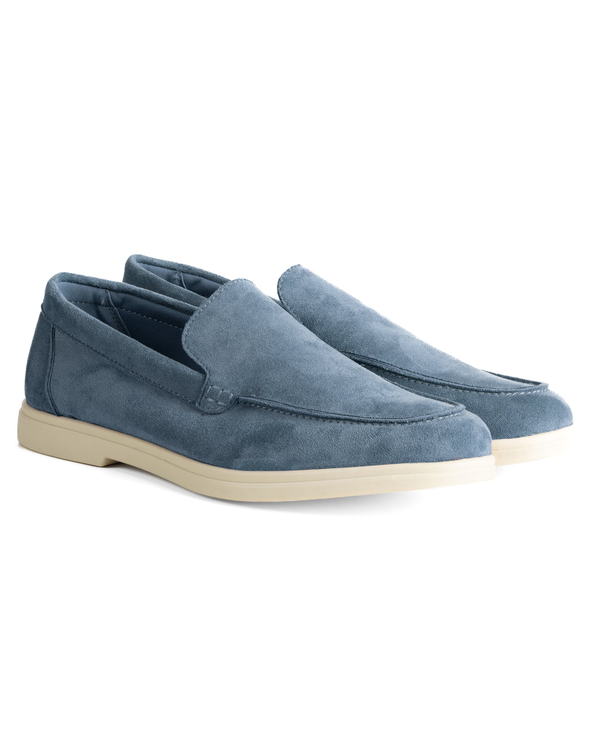 Mocassini college uomo scarpe camoscio eleganti cerimonia suola di gomma denim GIOSAL-S1324A
