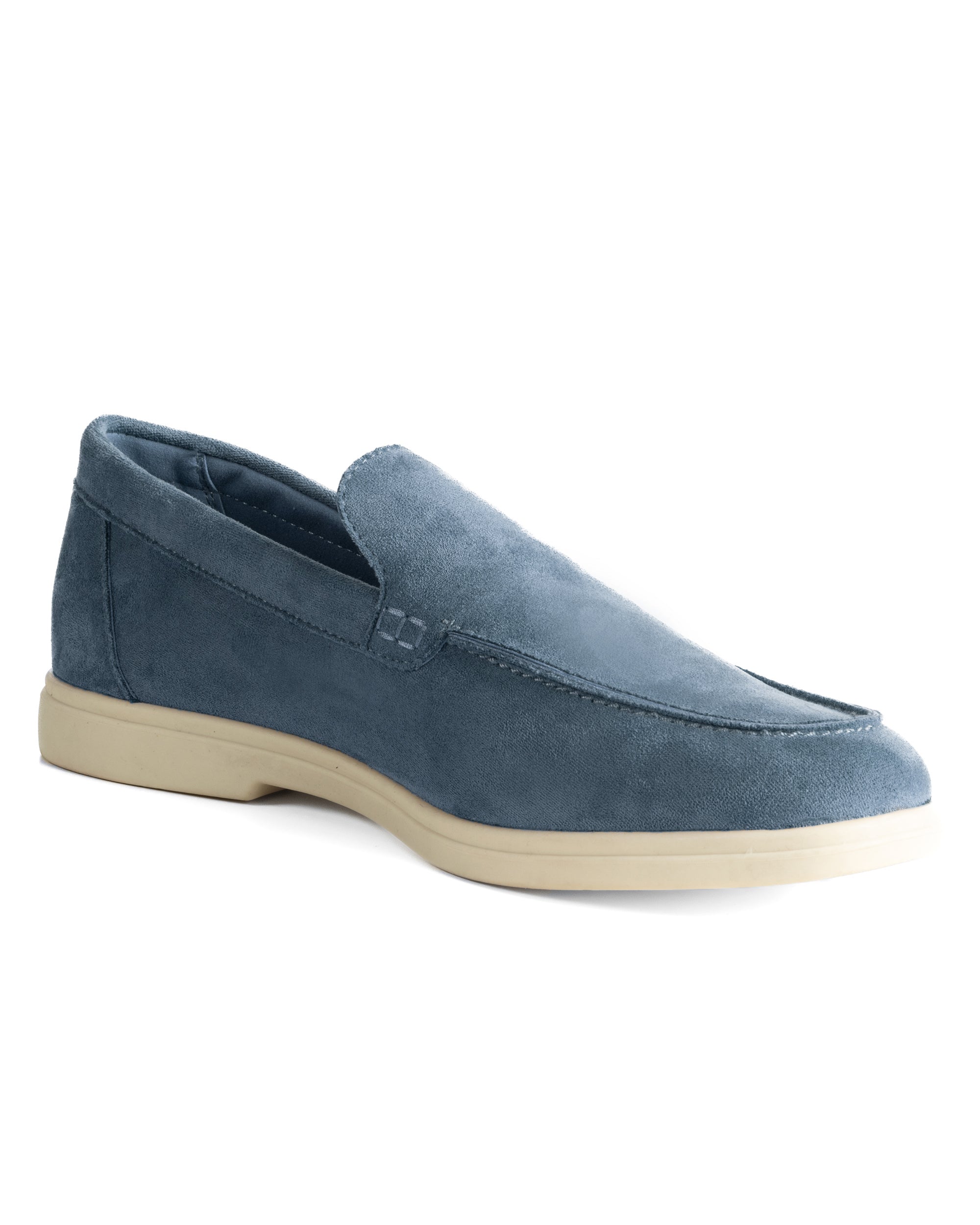 Mocassini college uomo scarpe camoscio eleganti cerimonia suola di gomma denim GIOSAL-S1324A