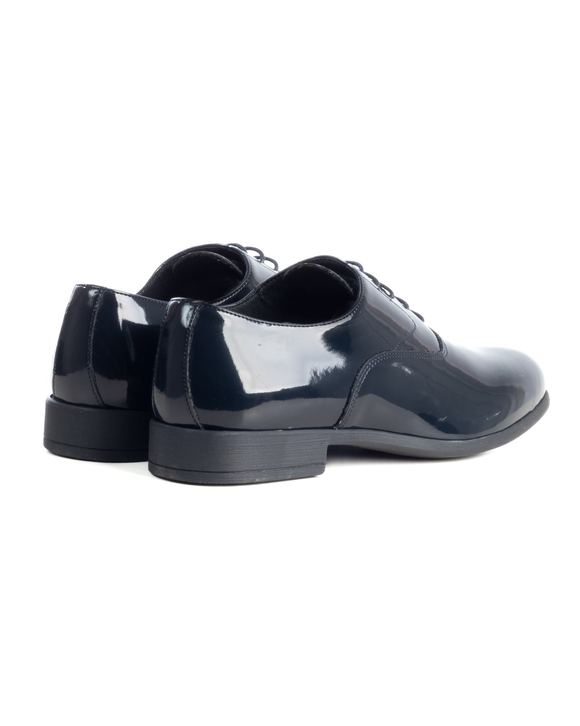Scarpe uomo classiche stringate ecopelle lucide derby suola di gomma blu GIOSAL-S1327A