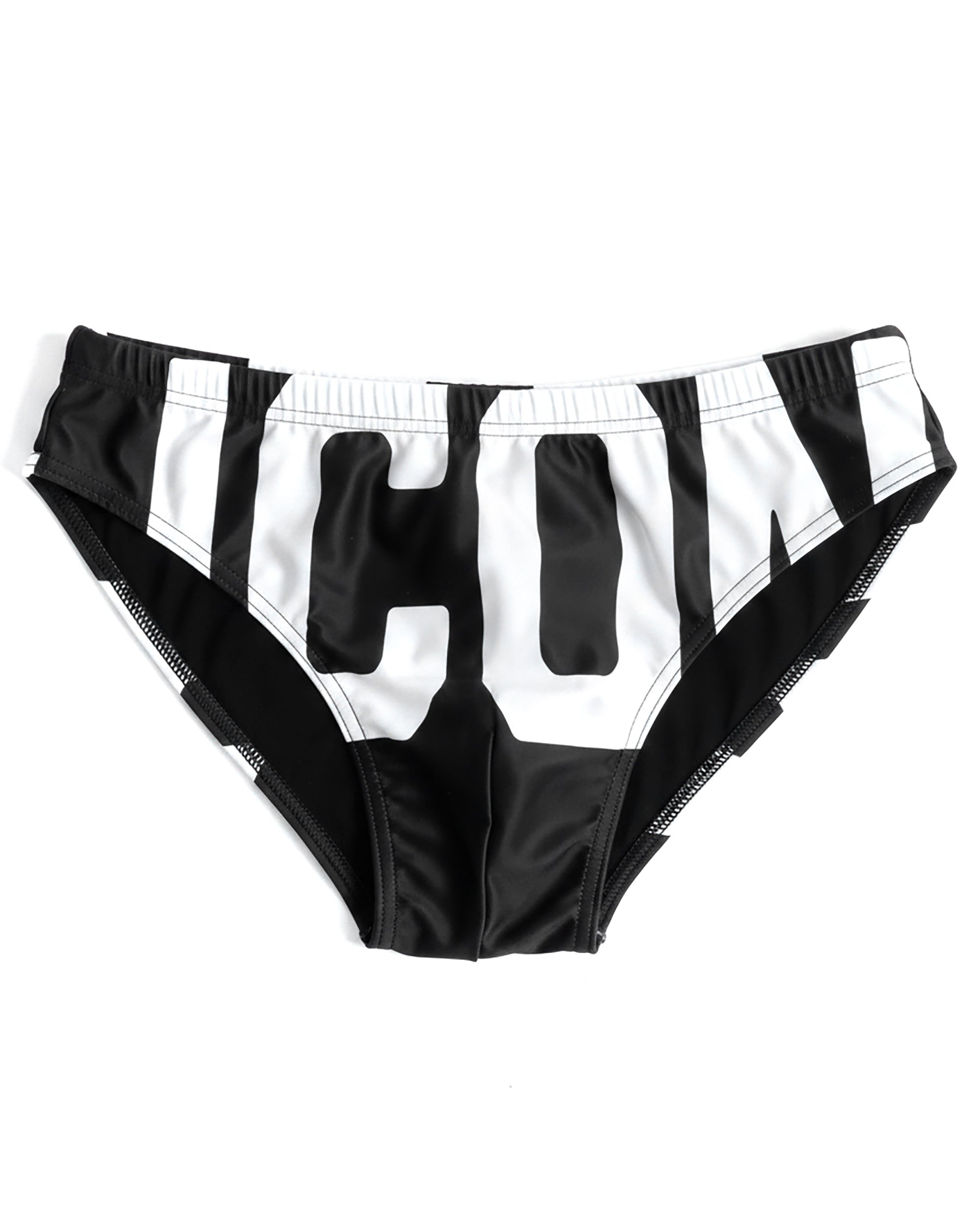 Costume da bagno slip mare uomo elasticizzato stampa nero ICON IUW015