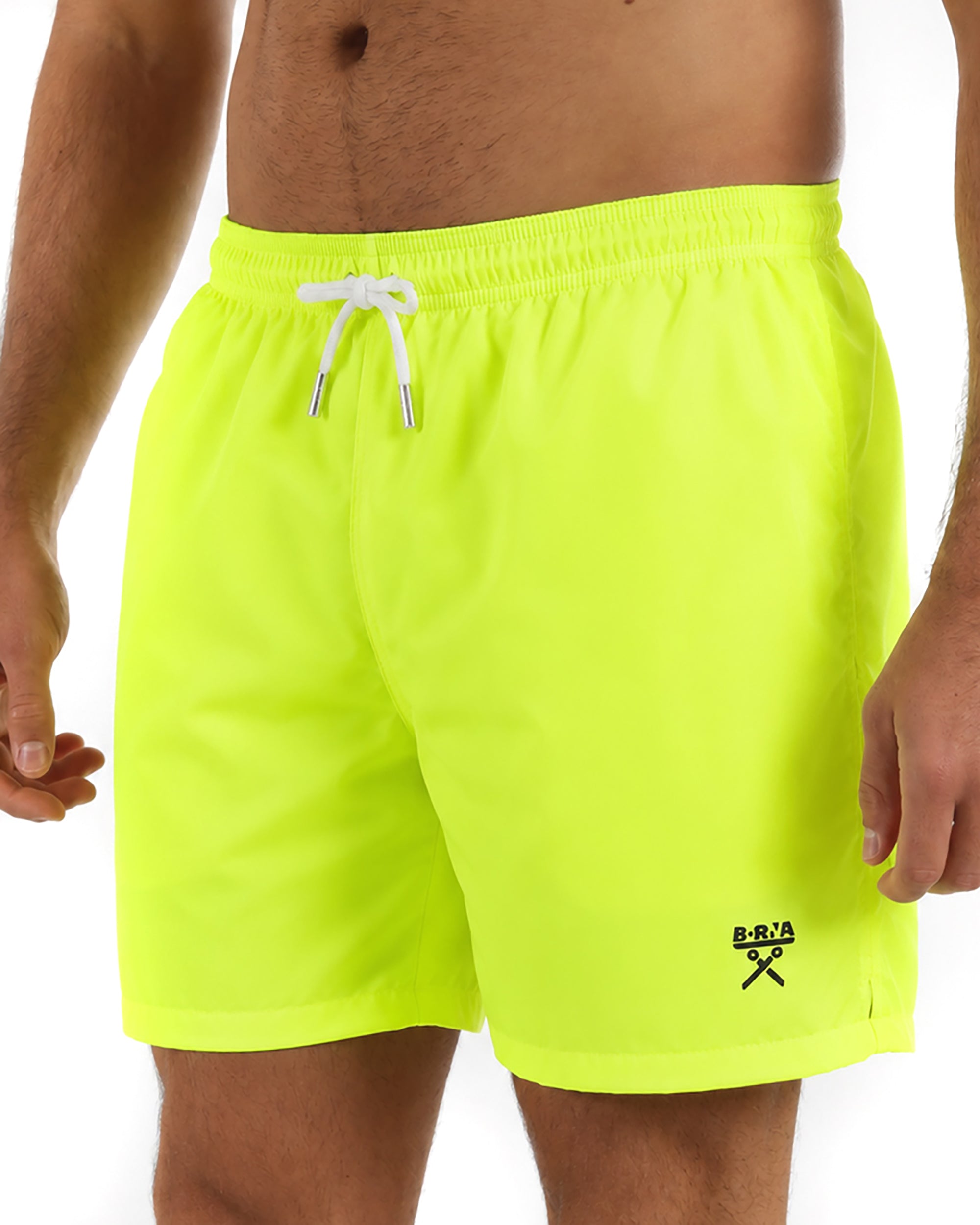 Costume da bagno bermuda mare uomo boxer coulisse logo giallo fluo BERNA M-261328