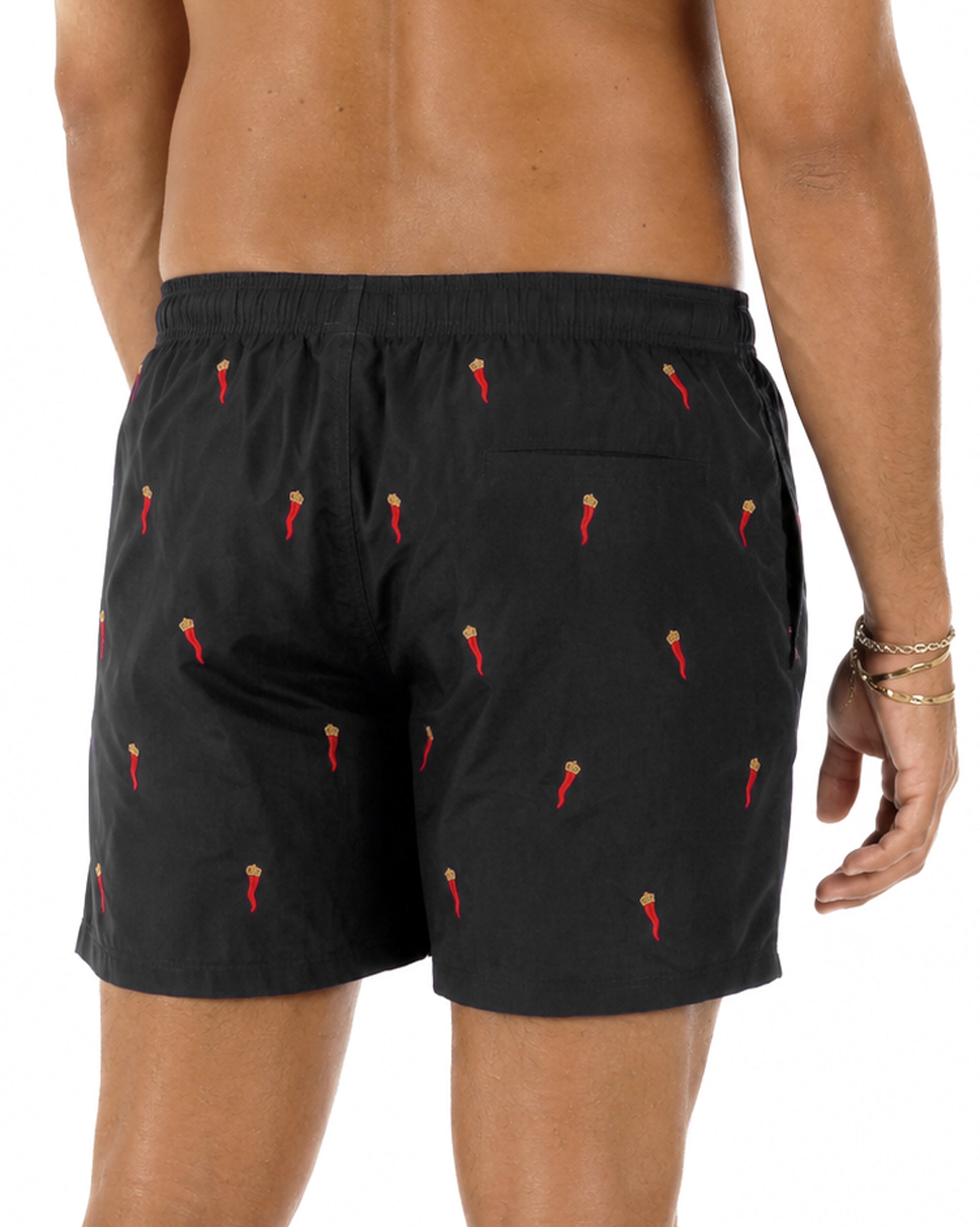Costume fantasia boxer regular fit corno portafortuna nero GIOSAL-SU1264A
