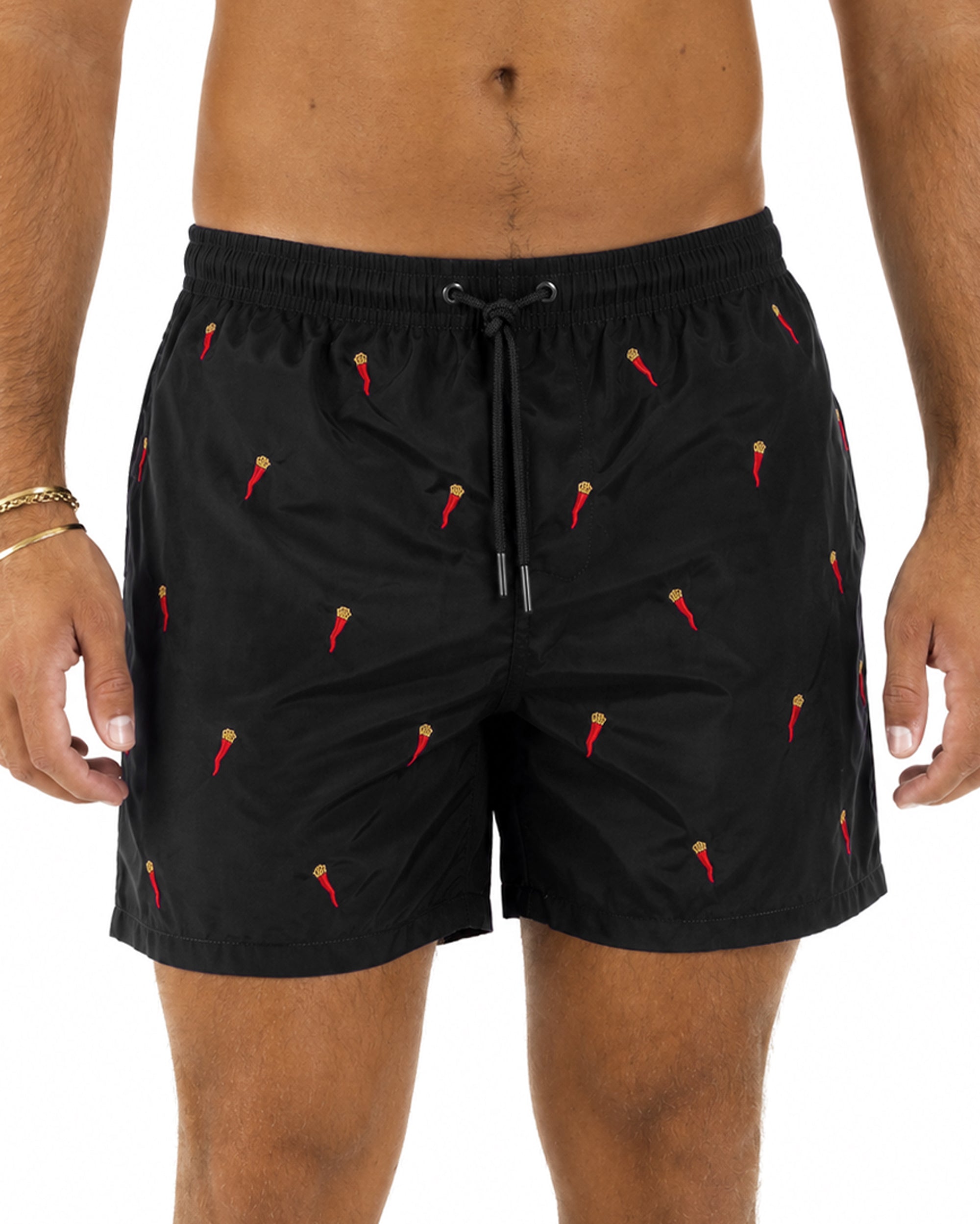 Costume fantasia boxer regular fit corno portafortuna nero GIOSAL-SU1264A