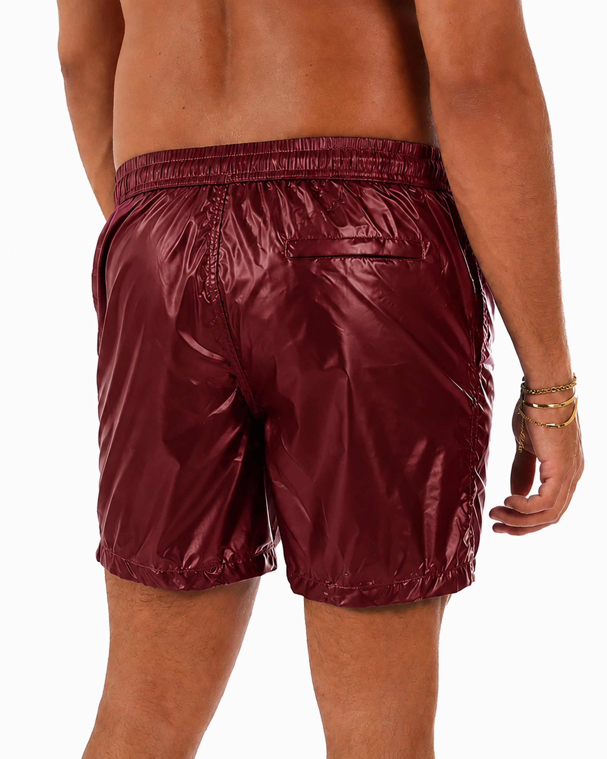 Costume da bagno bermuda mare uomo boxer lucido coulisse rosso GIOSAL-SU1265A