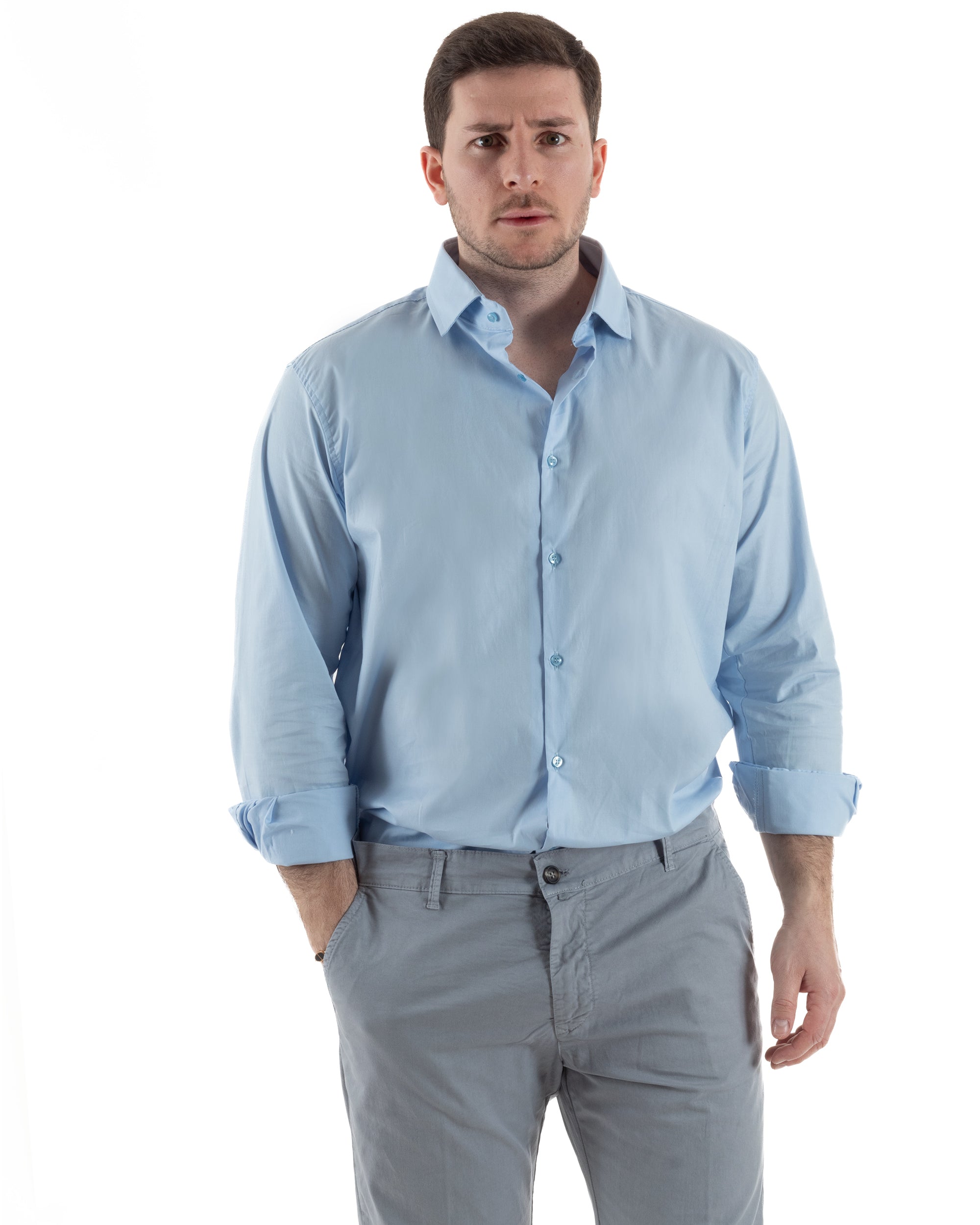 Camicia Collo Francese Cotone Basic TCC1001A