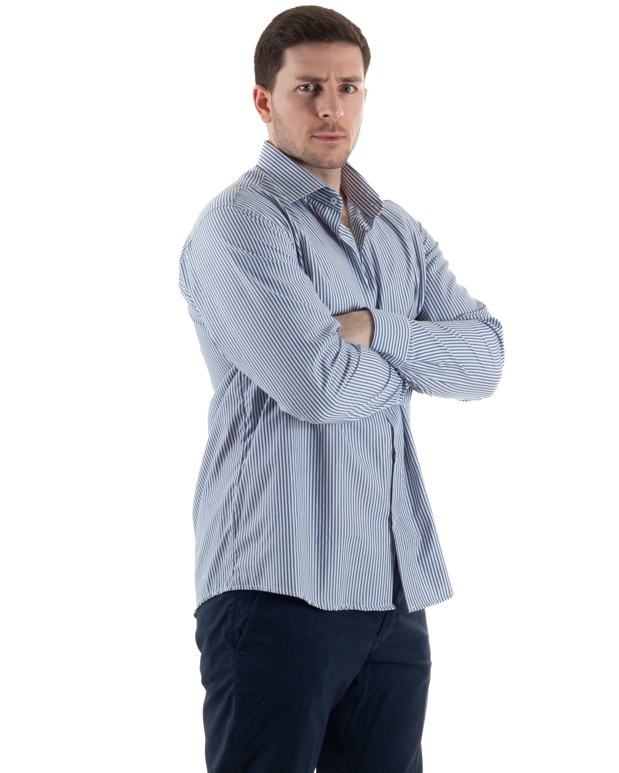 Camicia Collo Francese Cotone Rigata TCC1005A