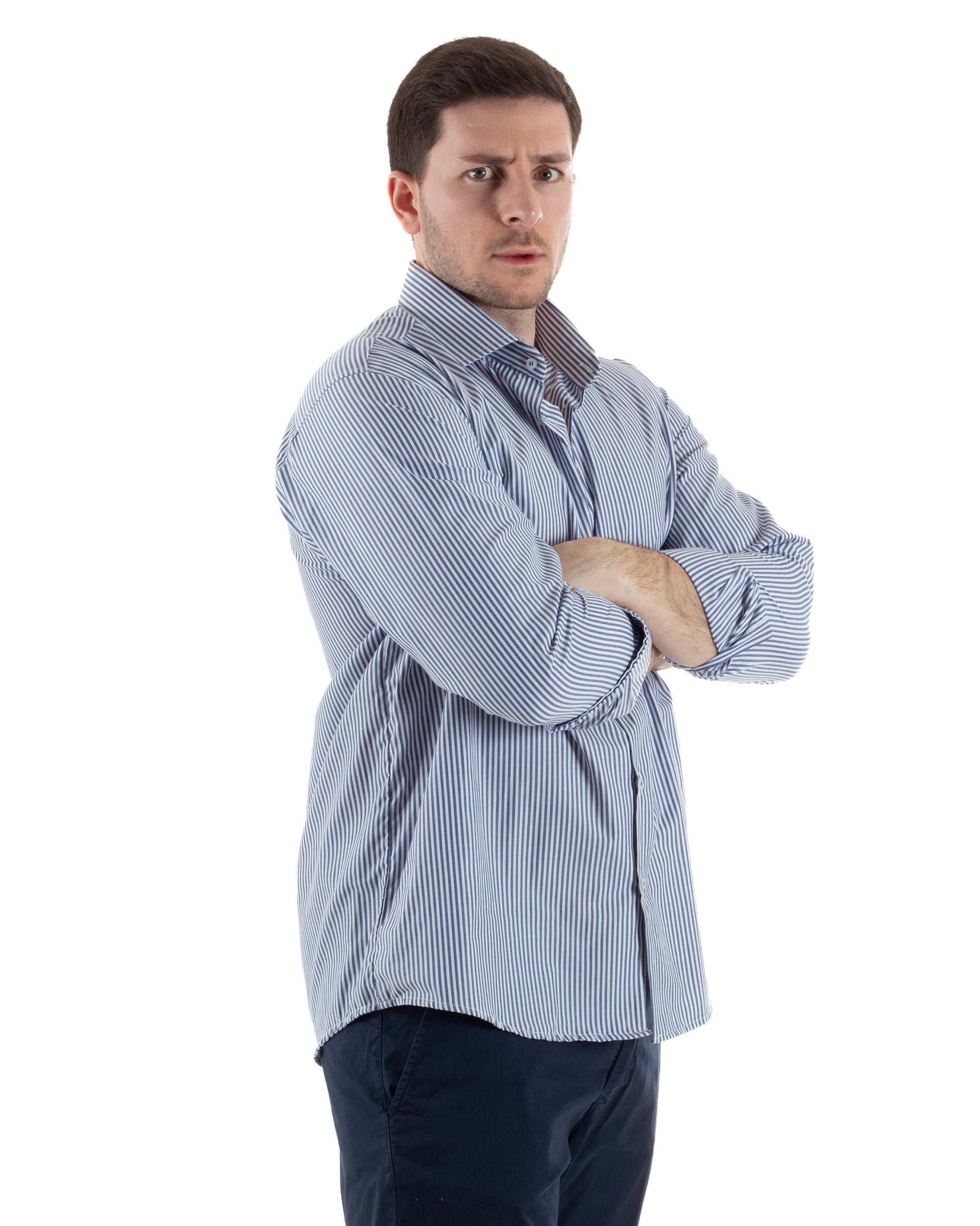 Camicia Collo Francese Cotone Rigata TCC1005A