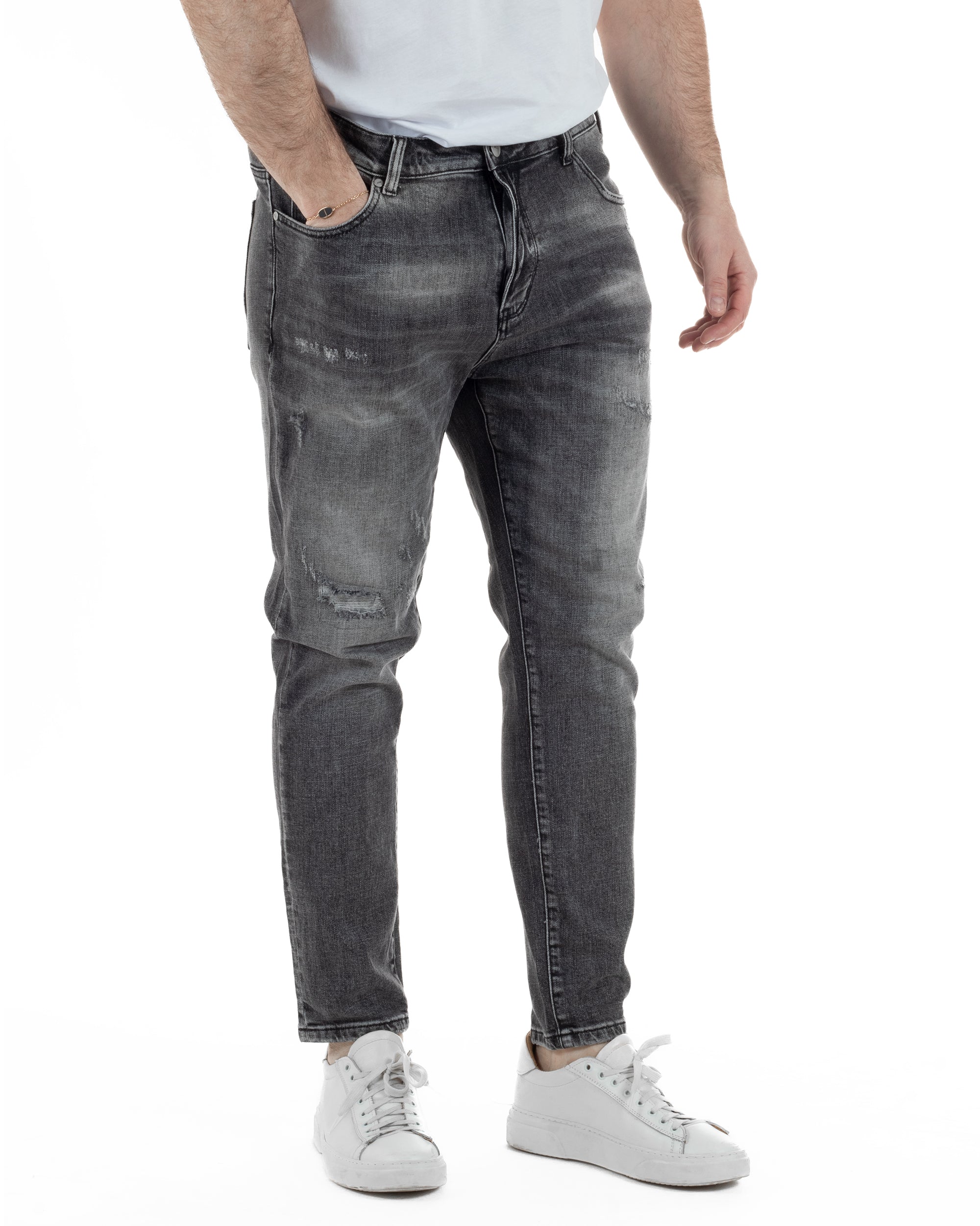 Jeans Cinque Tasche Slim Con Rotture TCJS1002A