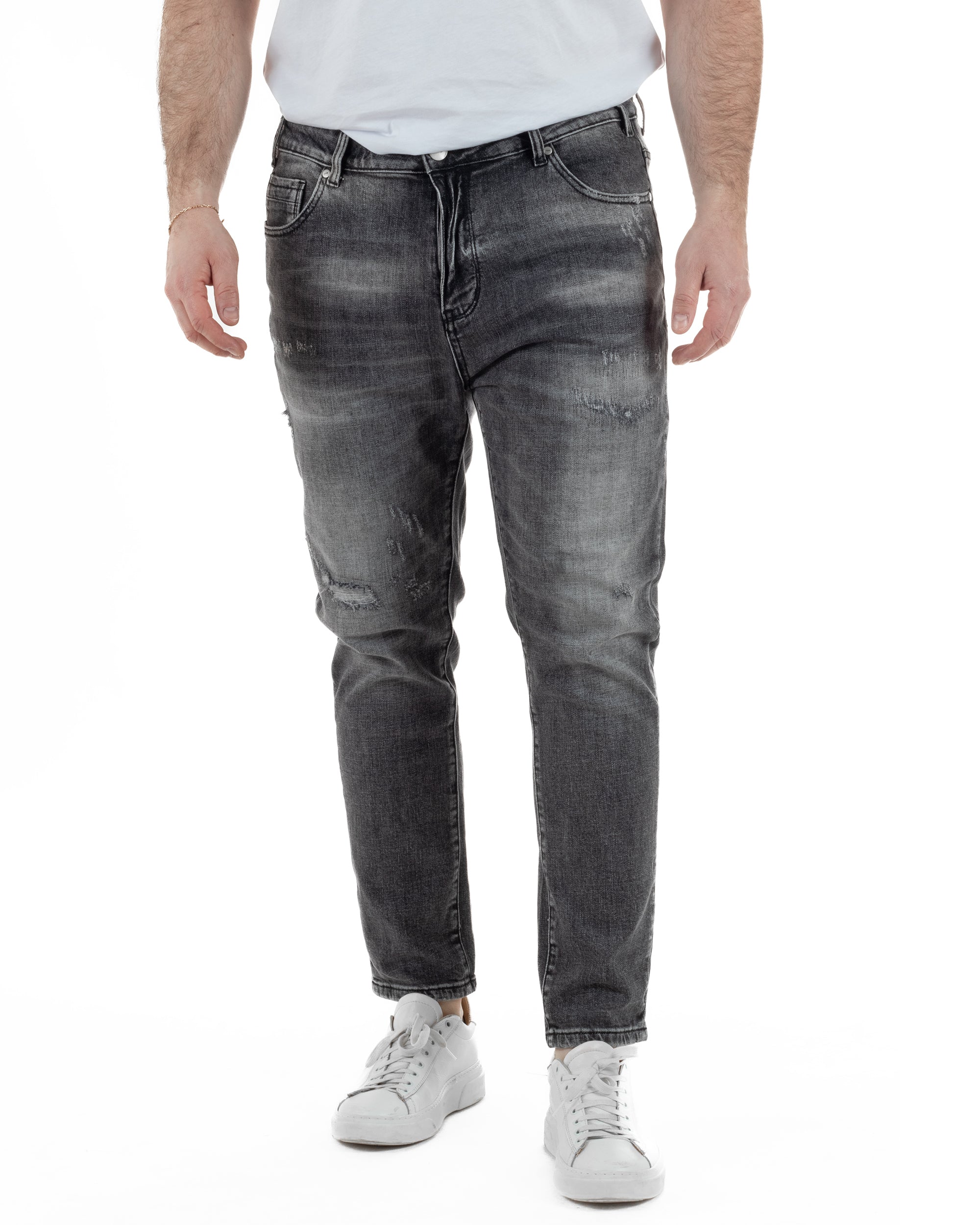 Jeans Cinque Tasche Slim Con Rotture TCJS1002A