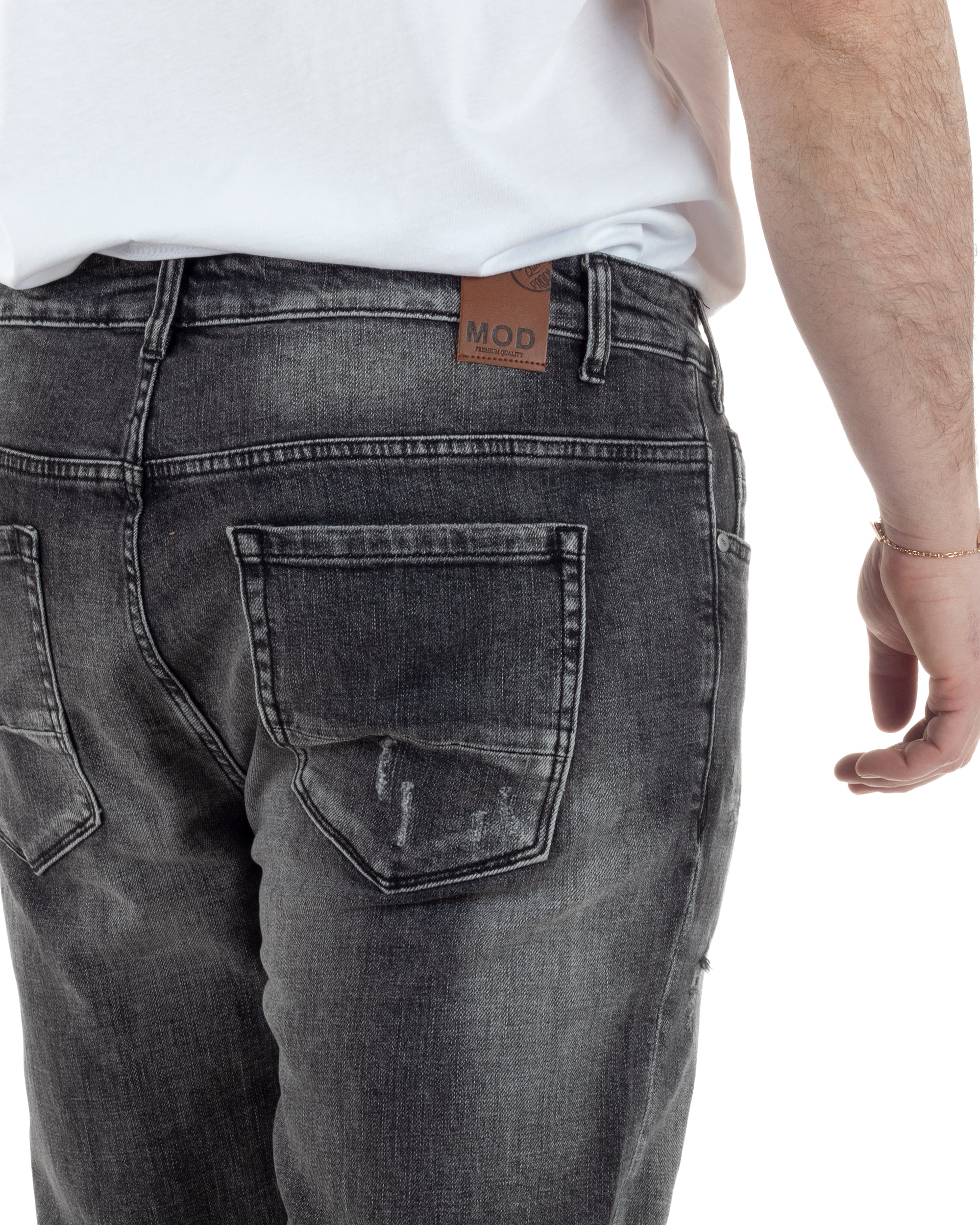 Jeans Cinque Tasche Slim Con Rotture TCJS1002A