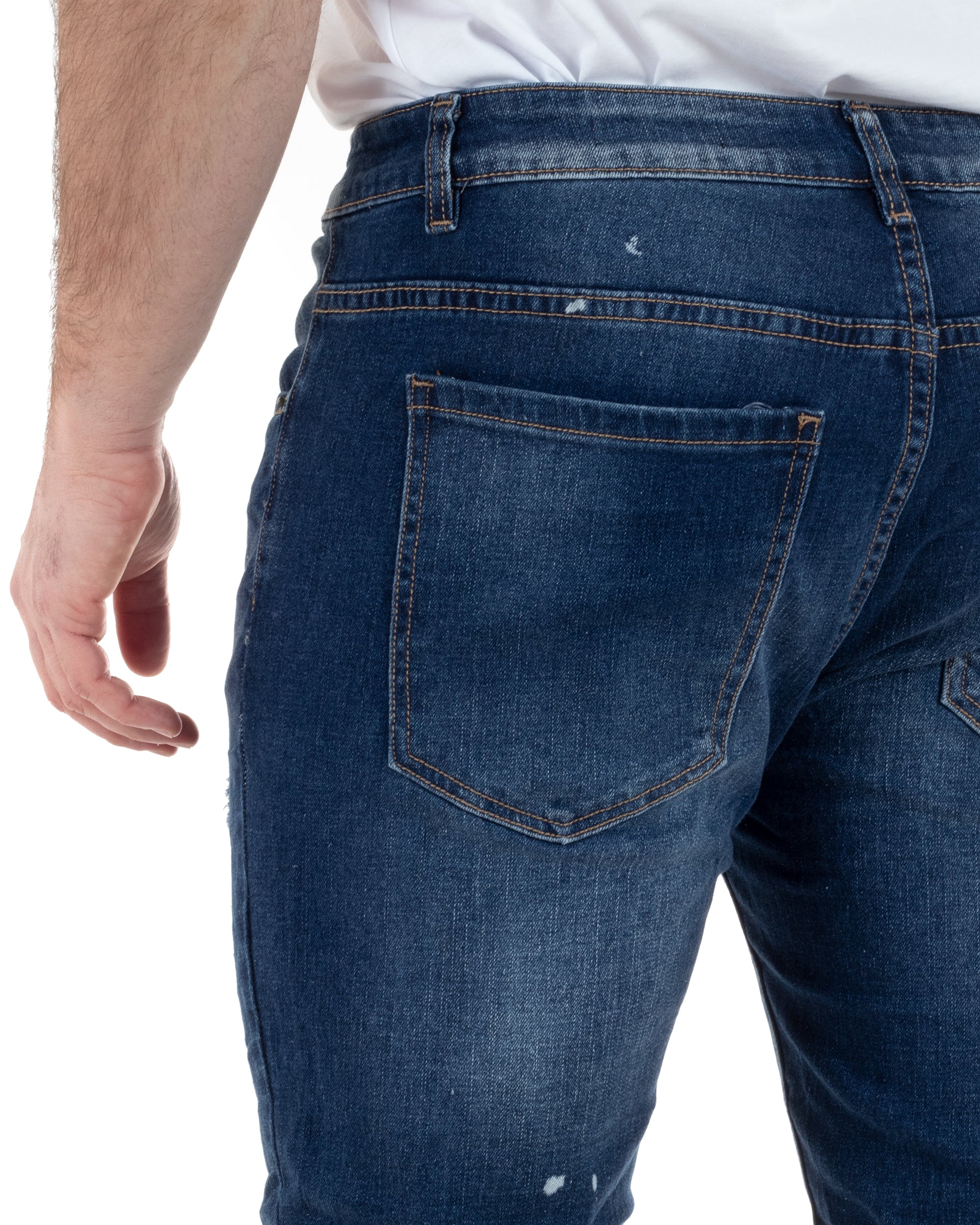 Jeans Slim Fit Denim Scuro Rotture TCJS1005A