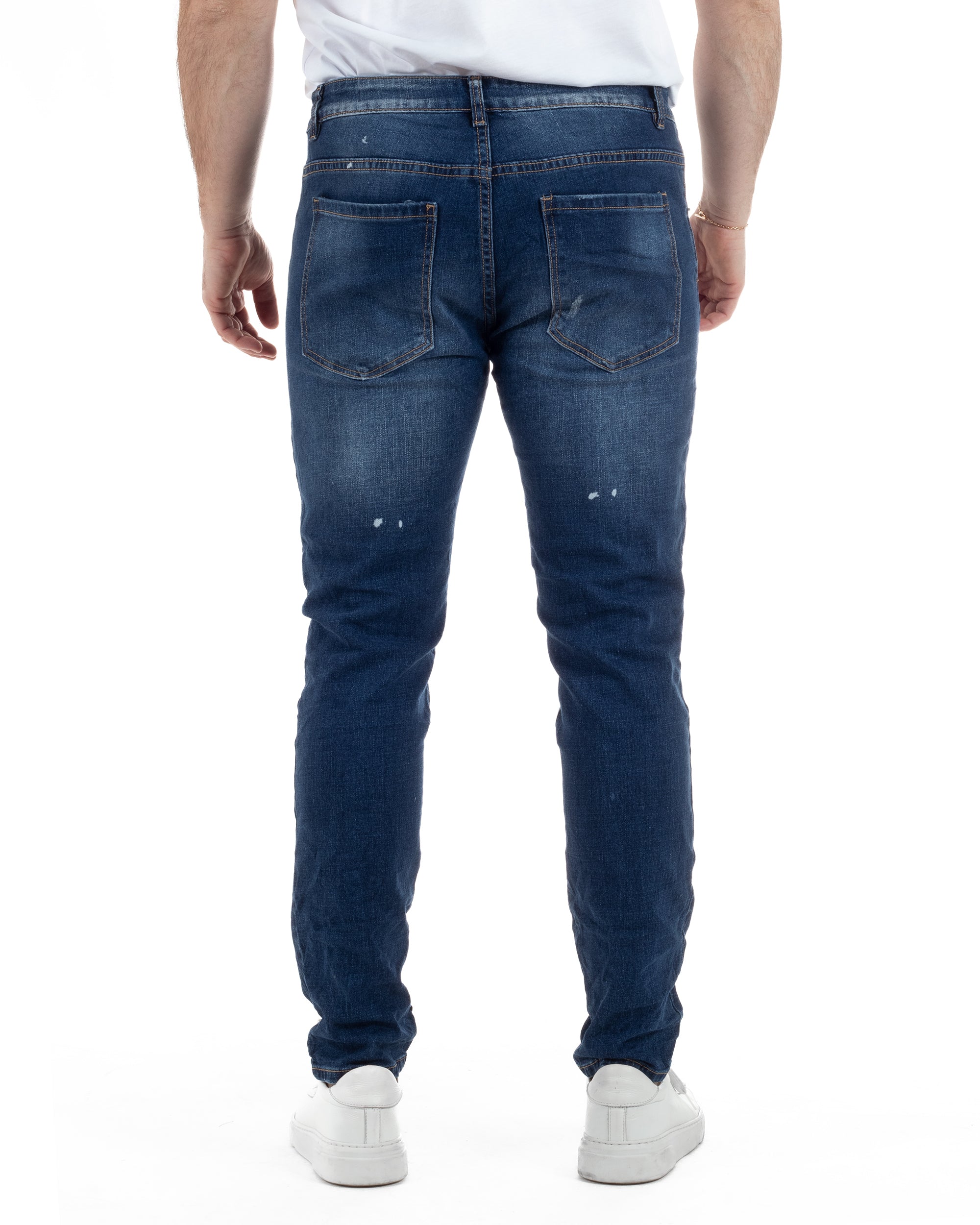 Jeans Slim Fit Denim Scuro Rotture TCJS1005A