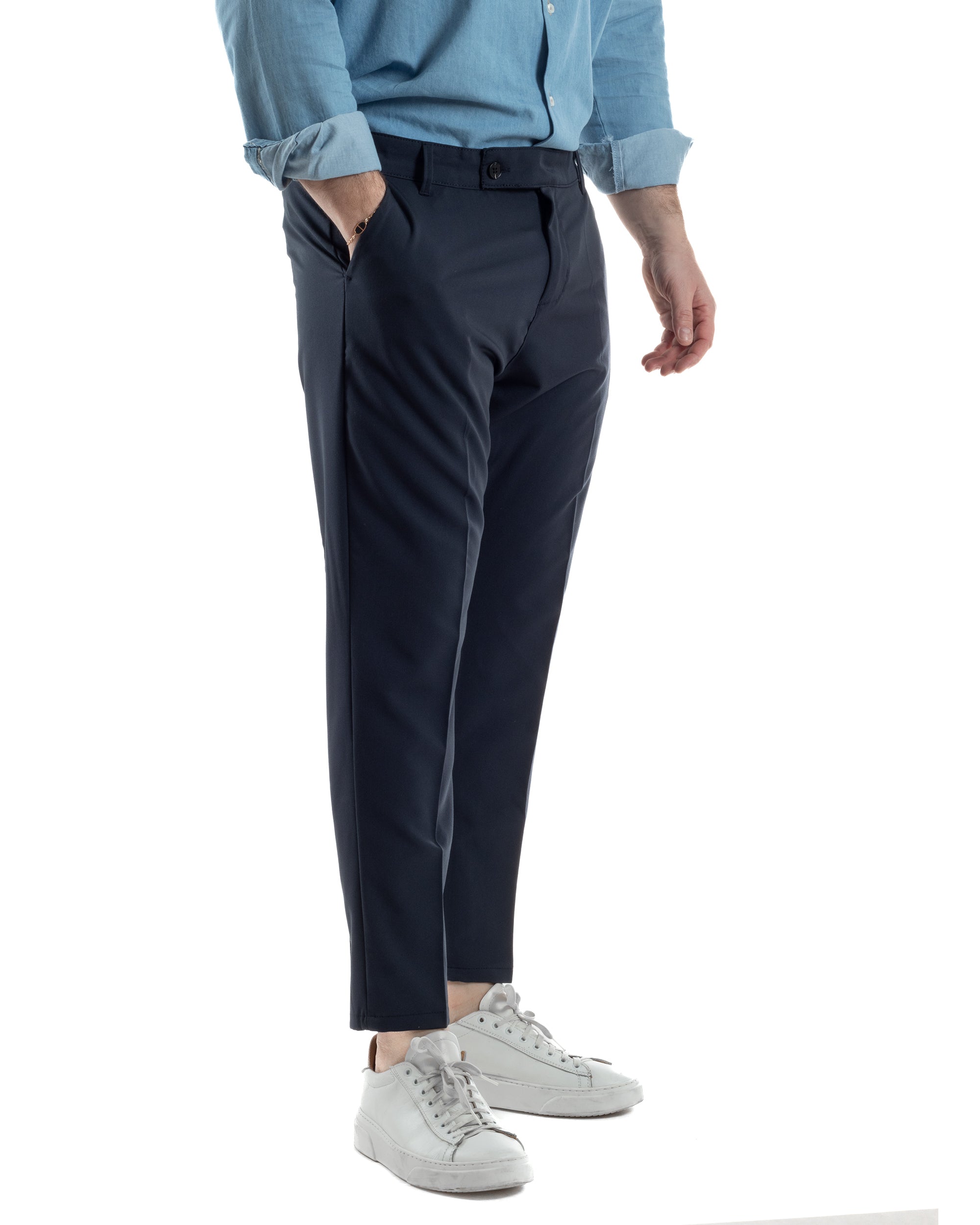 Pantaloni Viscosa Abbottonatura Allungata Basic TCP1000A