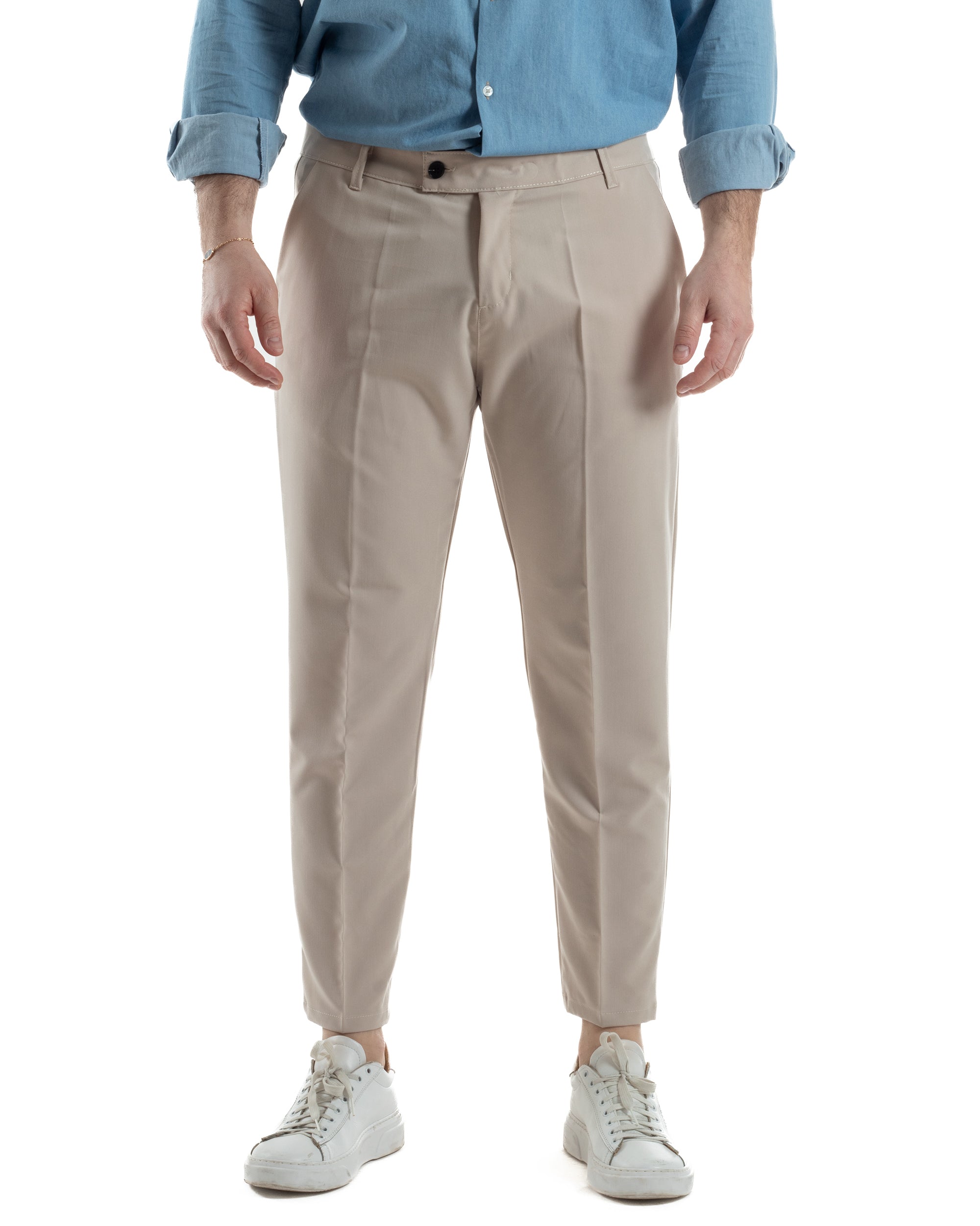 Pantaloni Viscosa Abbottonatura Allungata Basic TCP1001A