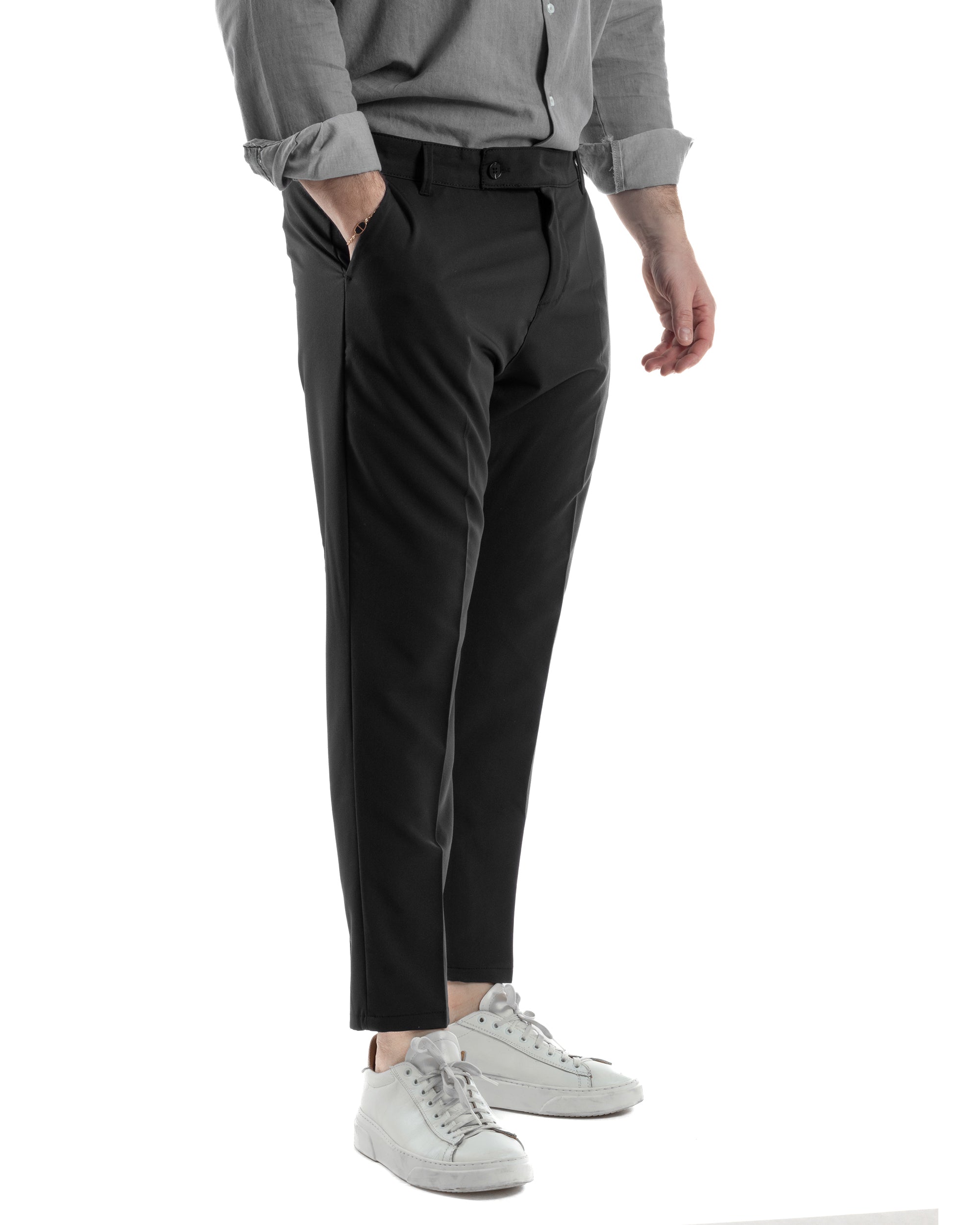 Pantaloni Viscosa Abbottonatura Allungata Basic TCP1002A