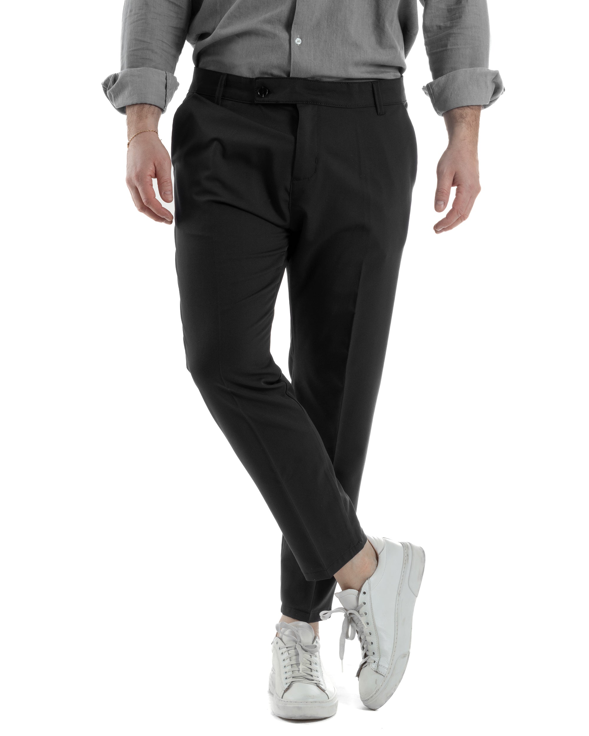 Pantaloni Viscosa Abbottonatura Allungata Basic TCP1002A