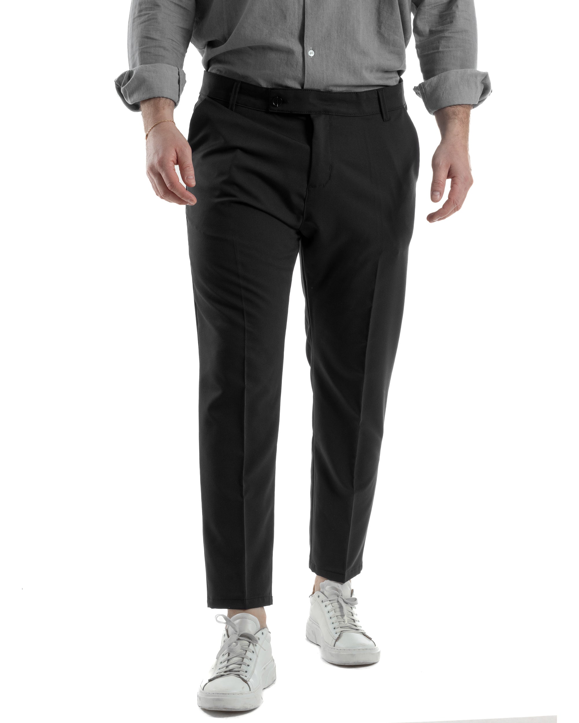 Pantaloni Viscosa Abbottonatura Allungata Basic TCP1002A