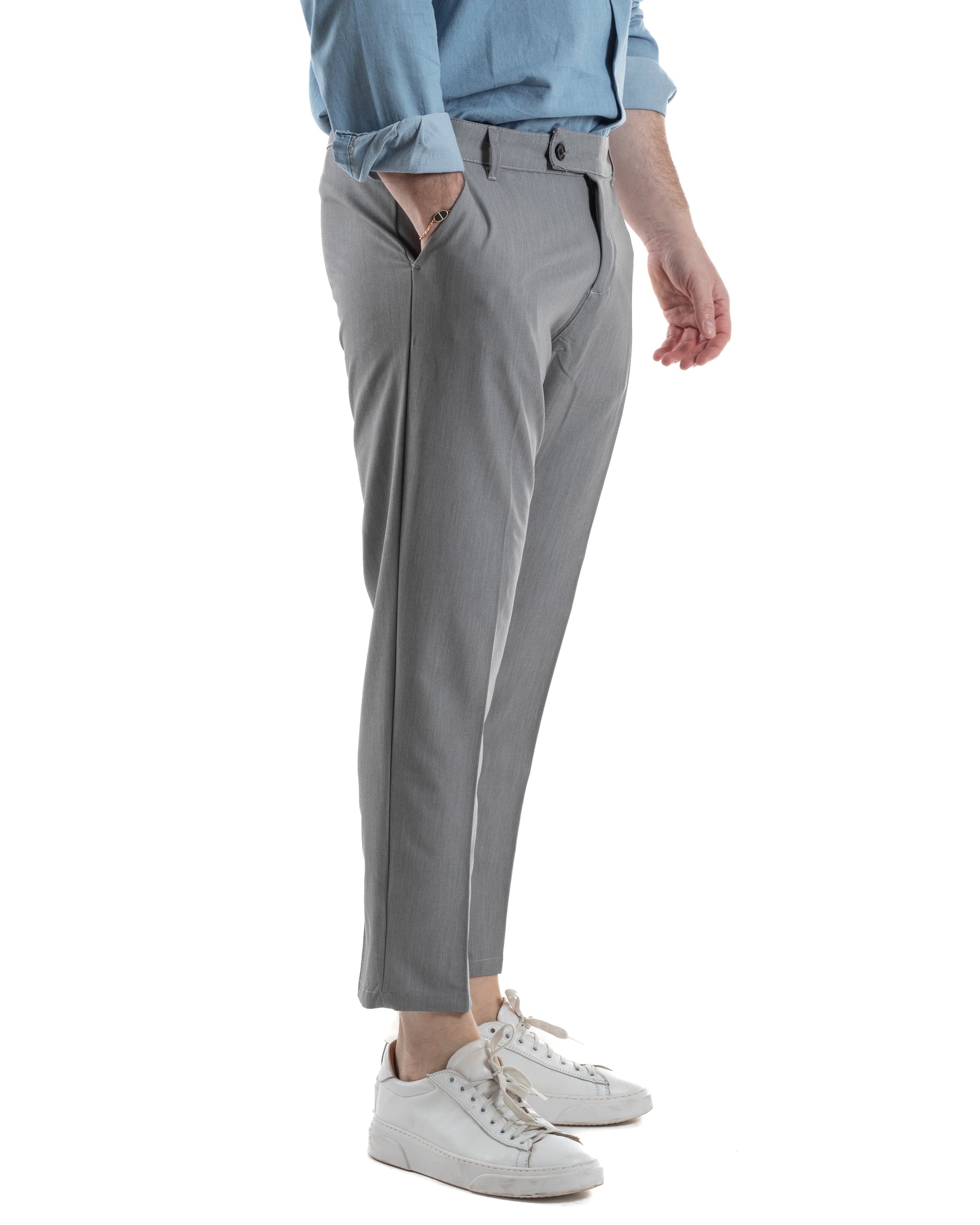 Pantaloni Viscosa Abbottonatura Allungata Basic TCP1003A