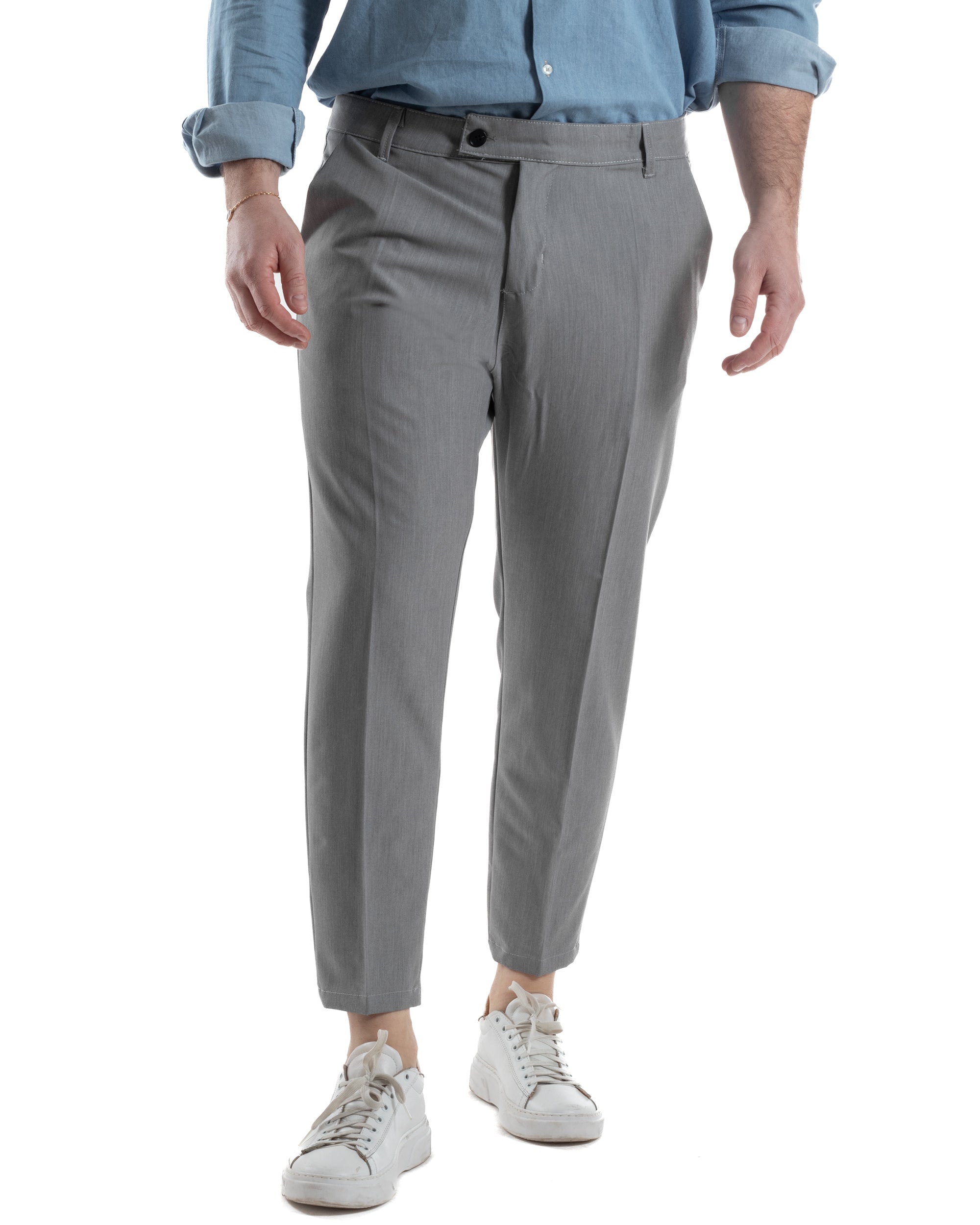 Pantaloni Viscosa Abbottonatura Allungata Basic TCP1003A