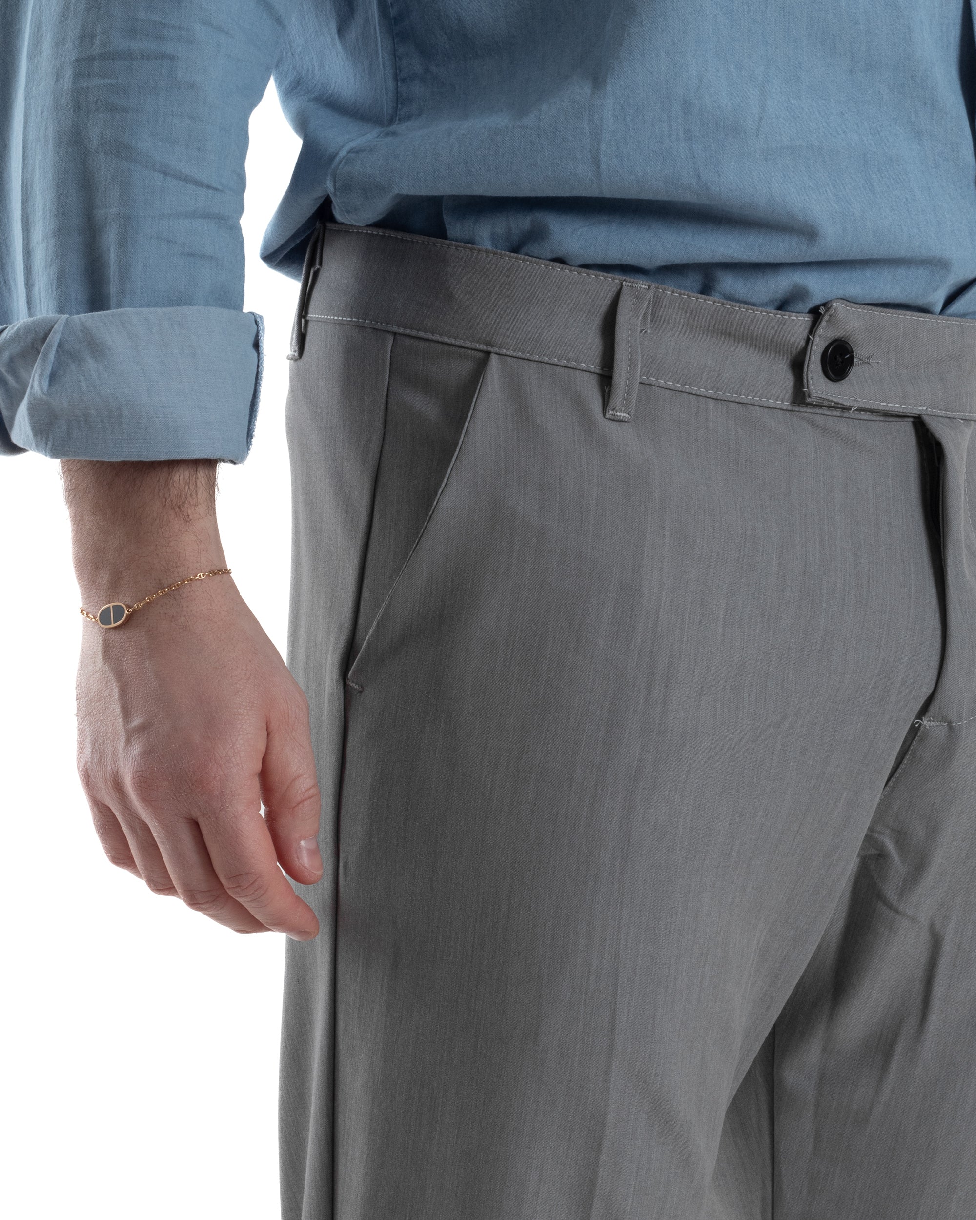 Pantaloni Viscosa Abbottonatura Allungata Basic TCP1003A