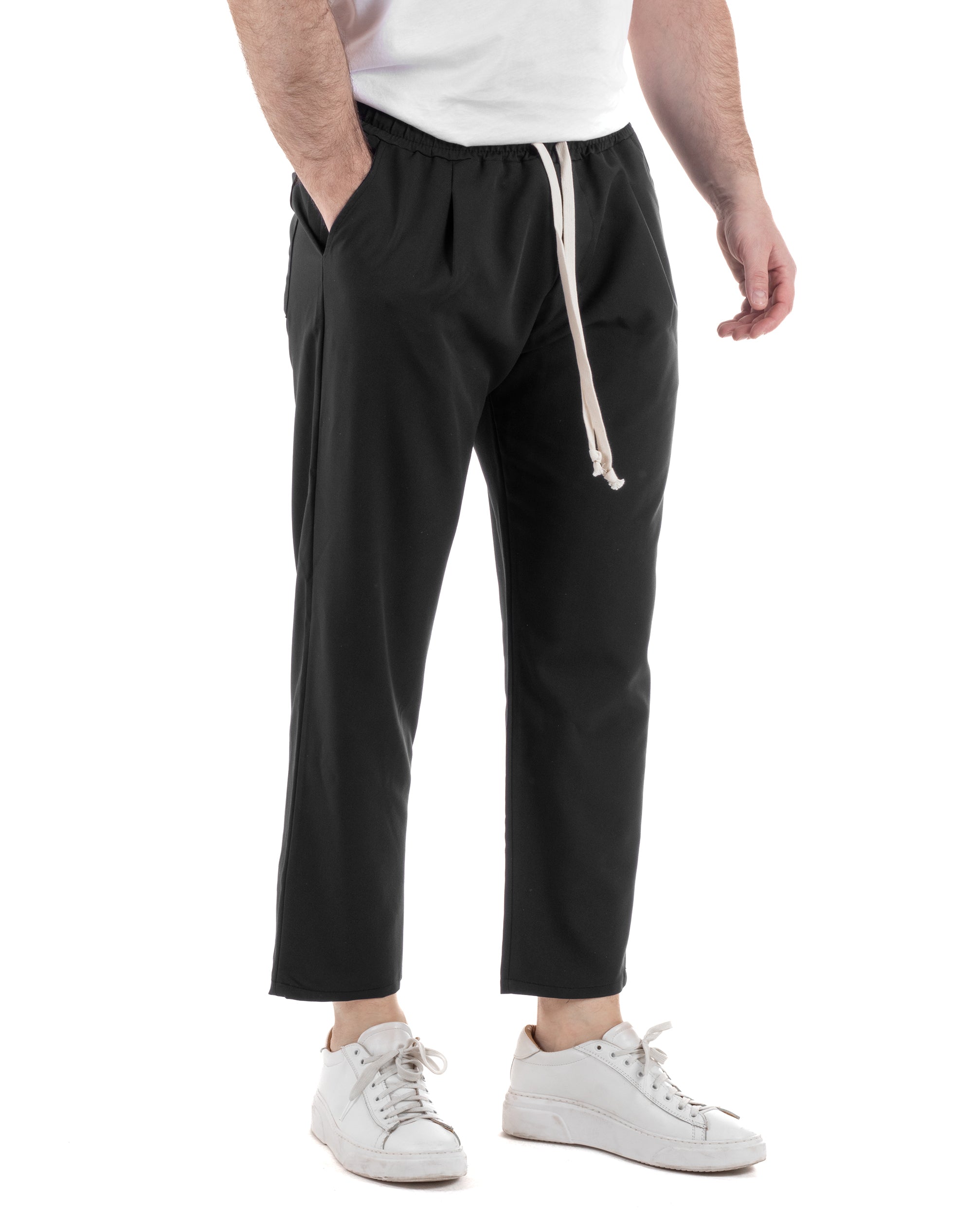 Pantaloni Viscosa Jogger Nero TCP1006A