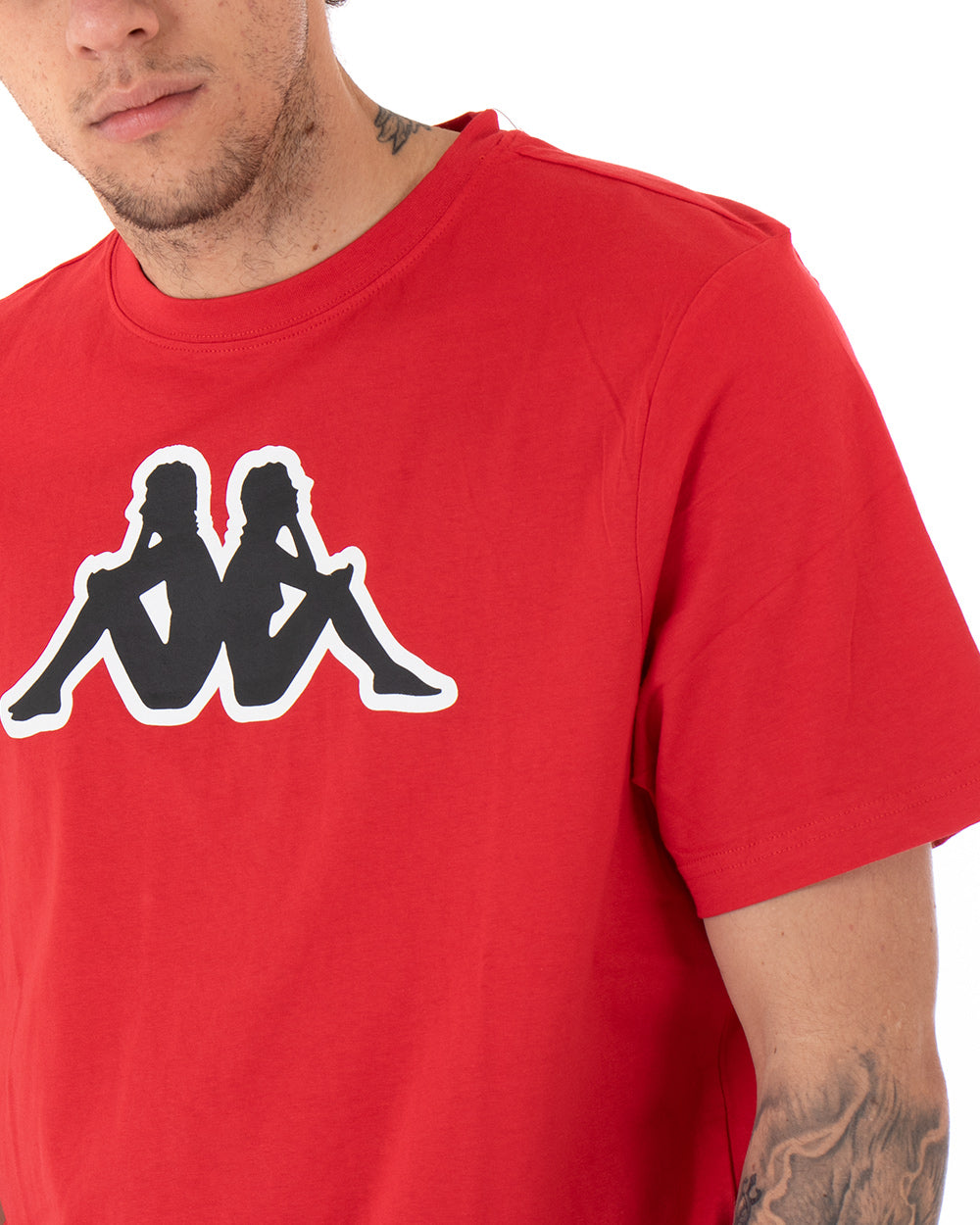 T-shirt Uomo Kappa Logo Zobi Casual Girocollo Basic Rosso GIOSAL-TS2459A