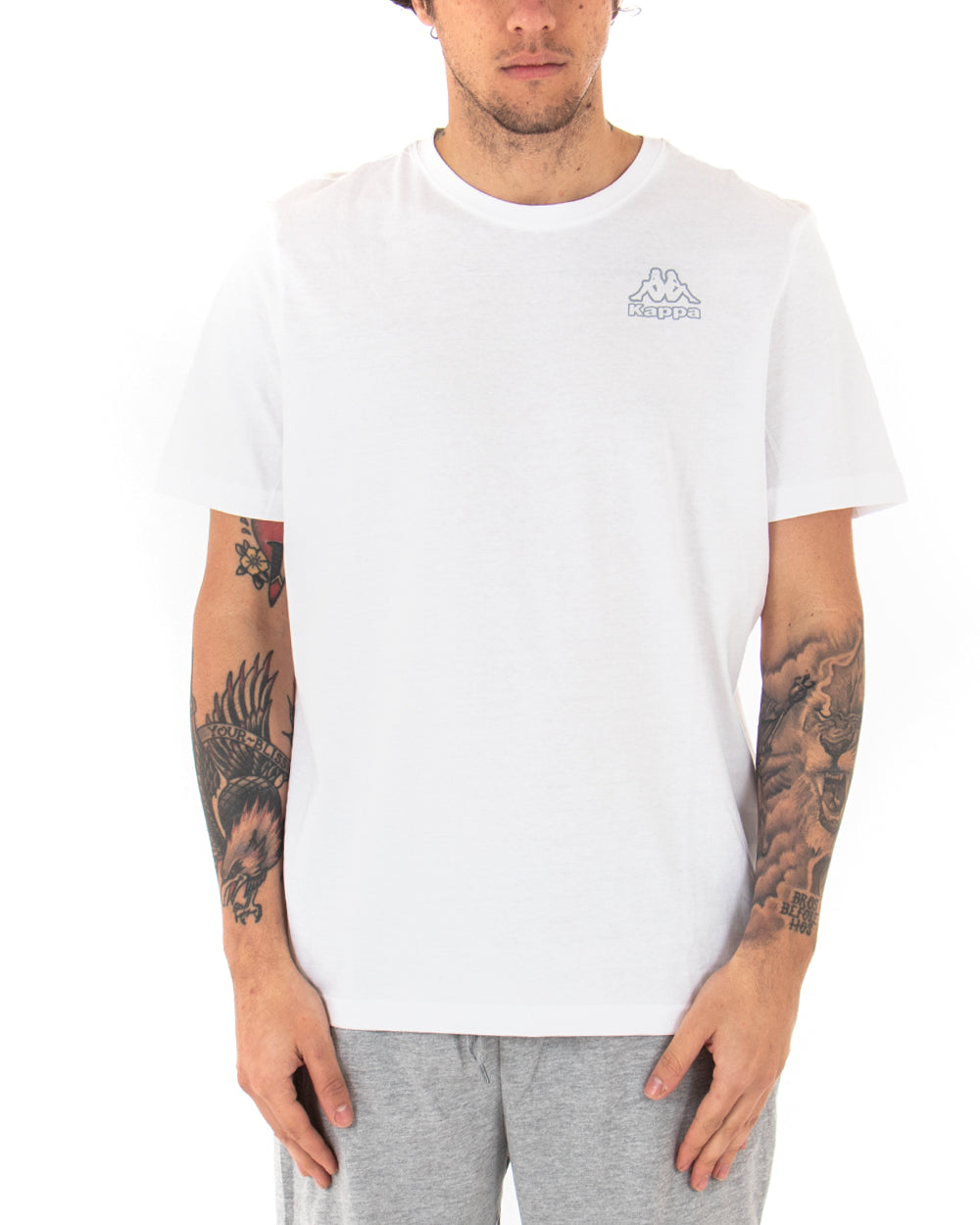 T-shirt Uomo Kappa Stampa Logo Cotit Retro Girocollo Bianco Girocollo Cotone GIOSAL-TS2478A