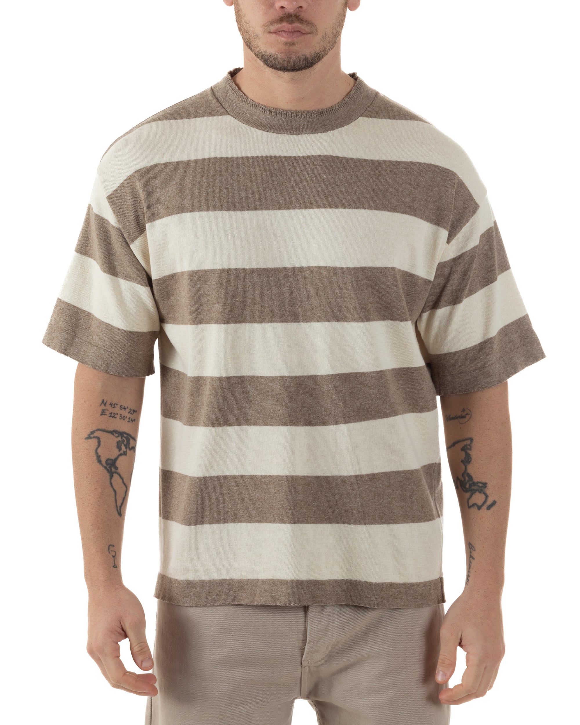 Solid Rigos T-Shirt A Maniche Corte Maglietta da Uomo con Solid Rigos T-Shirt A Maniche Corte Maglietta da Uomo con