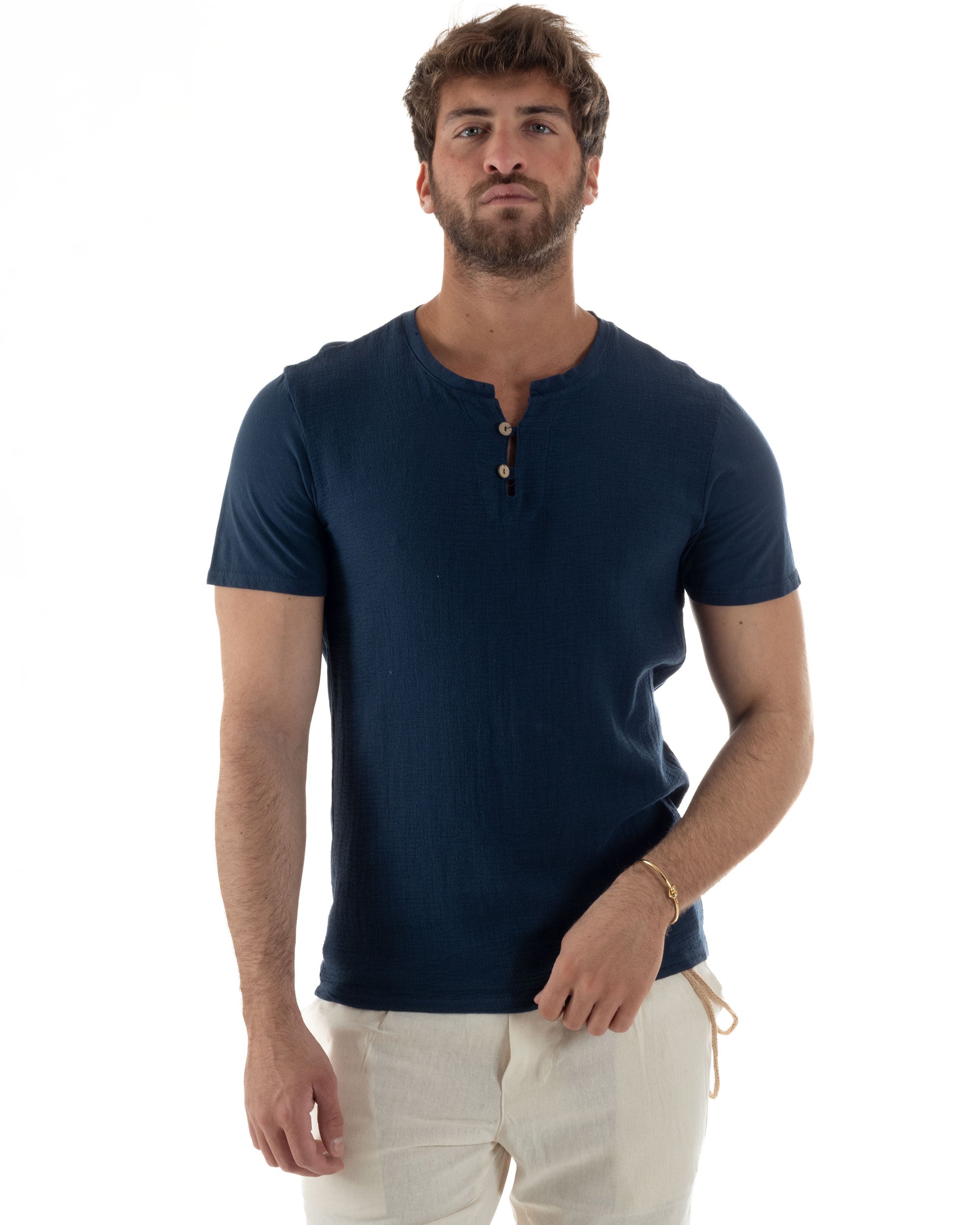 T-shirt Con Bottoncini Cotone Regular Fit TS3119A
