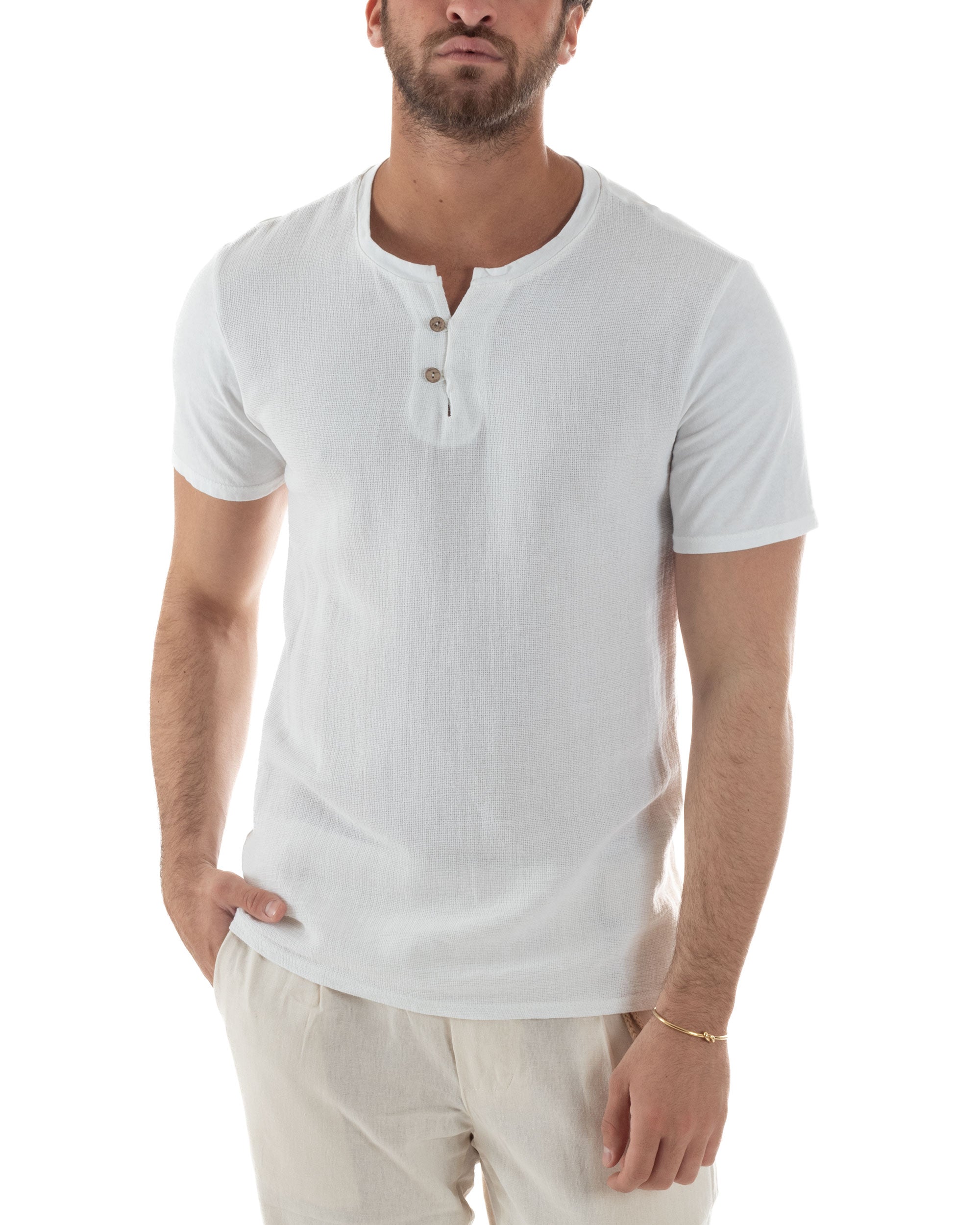T-shirt Con Bottoncini Cotone Regular Fit TS3121A
