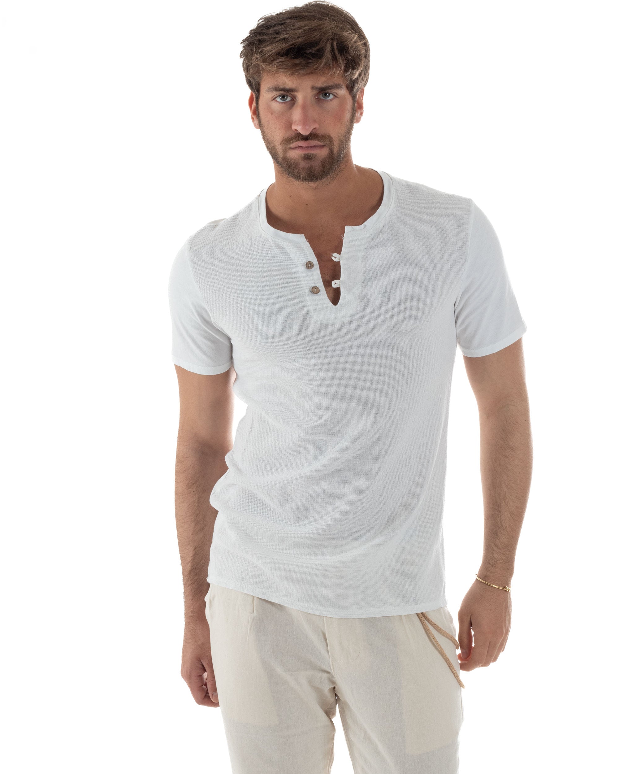 T-shirt Con Bottoncini Cotone Regular Fit TS3121A