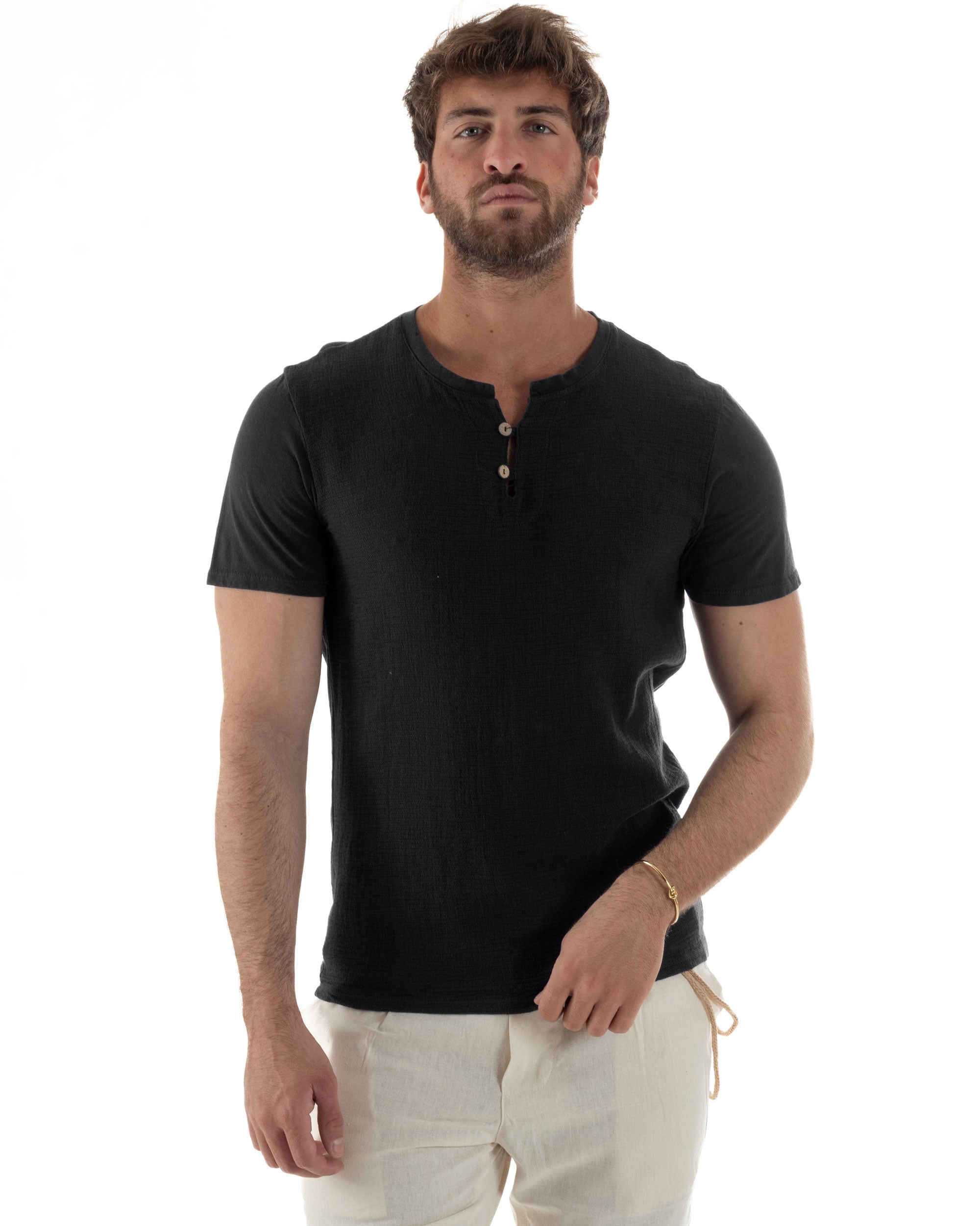 T-shirt Con Bottoncini Cotone Regular Fit TS3122A