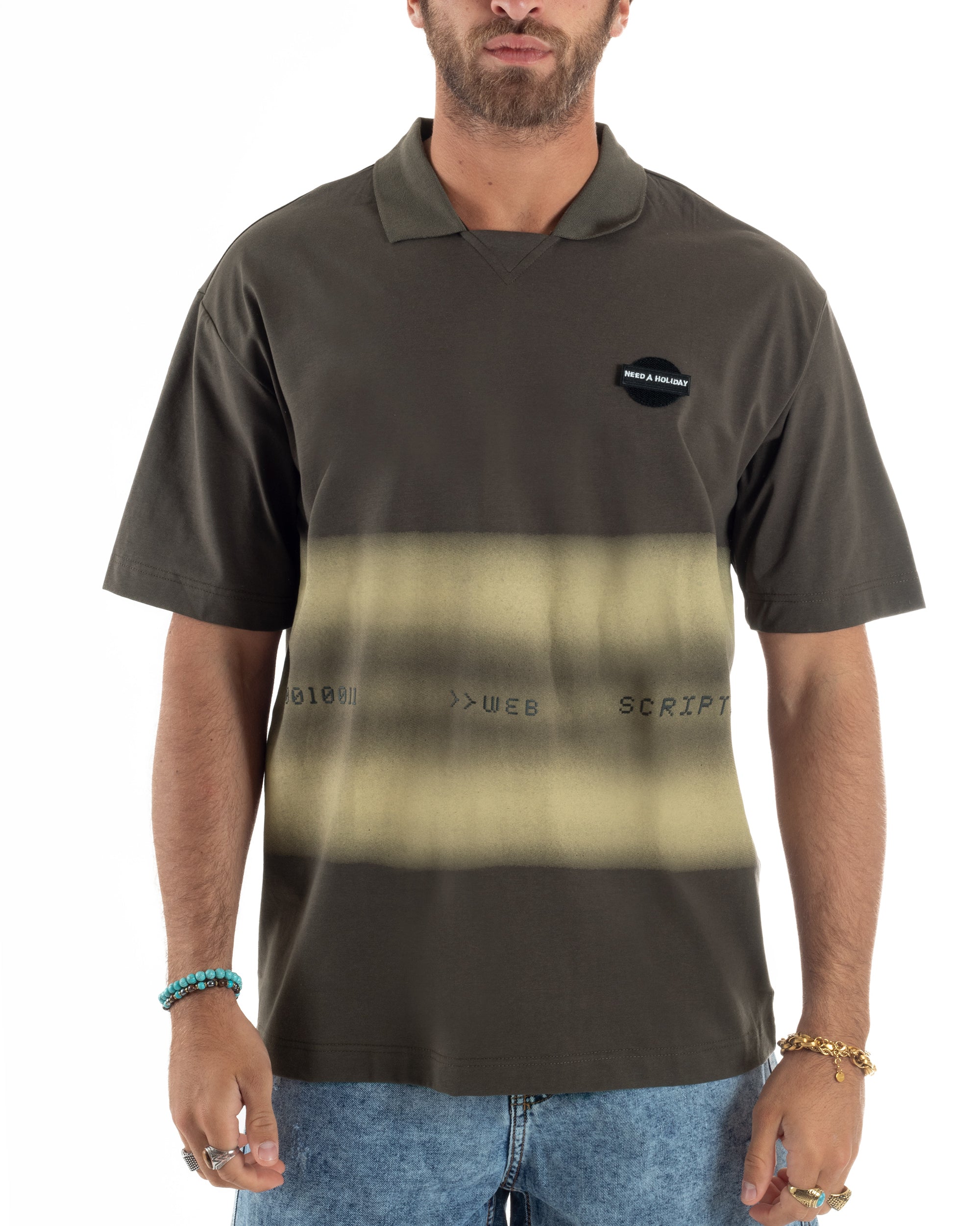 T-shirt Oversize Cotone Polo Sfumata TS3175A