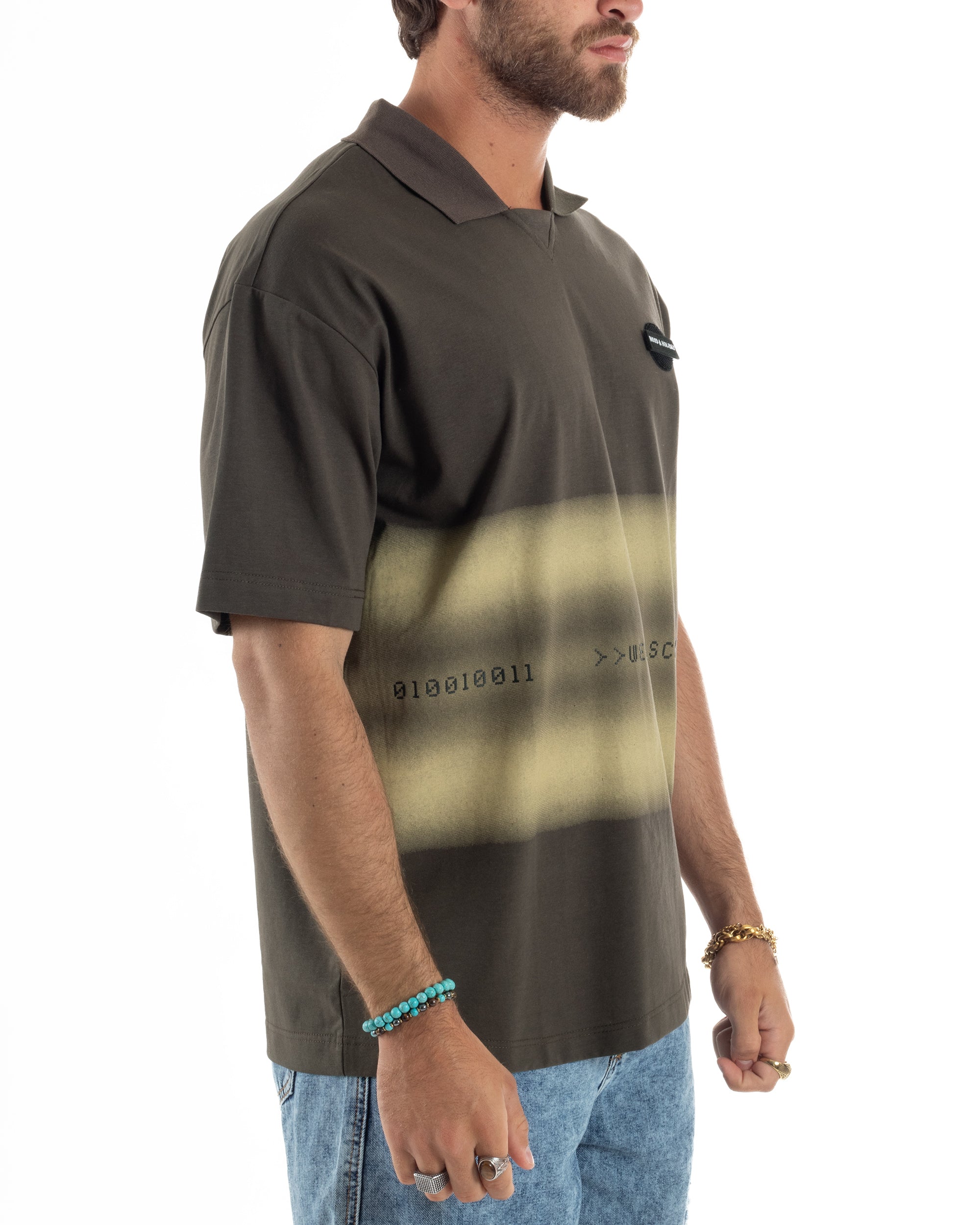 T-shirt Oversize Cotone Polo Sfumata TS3175A