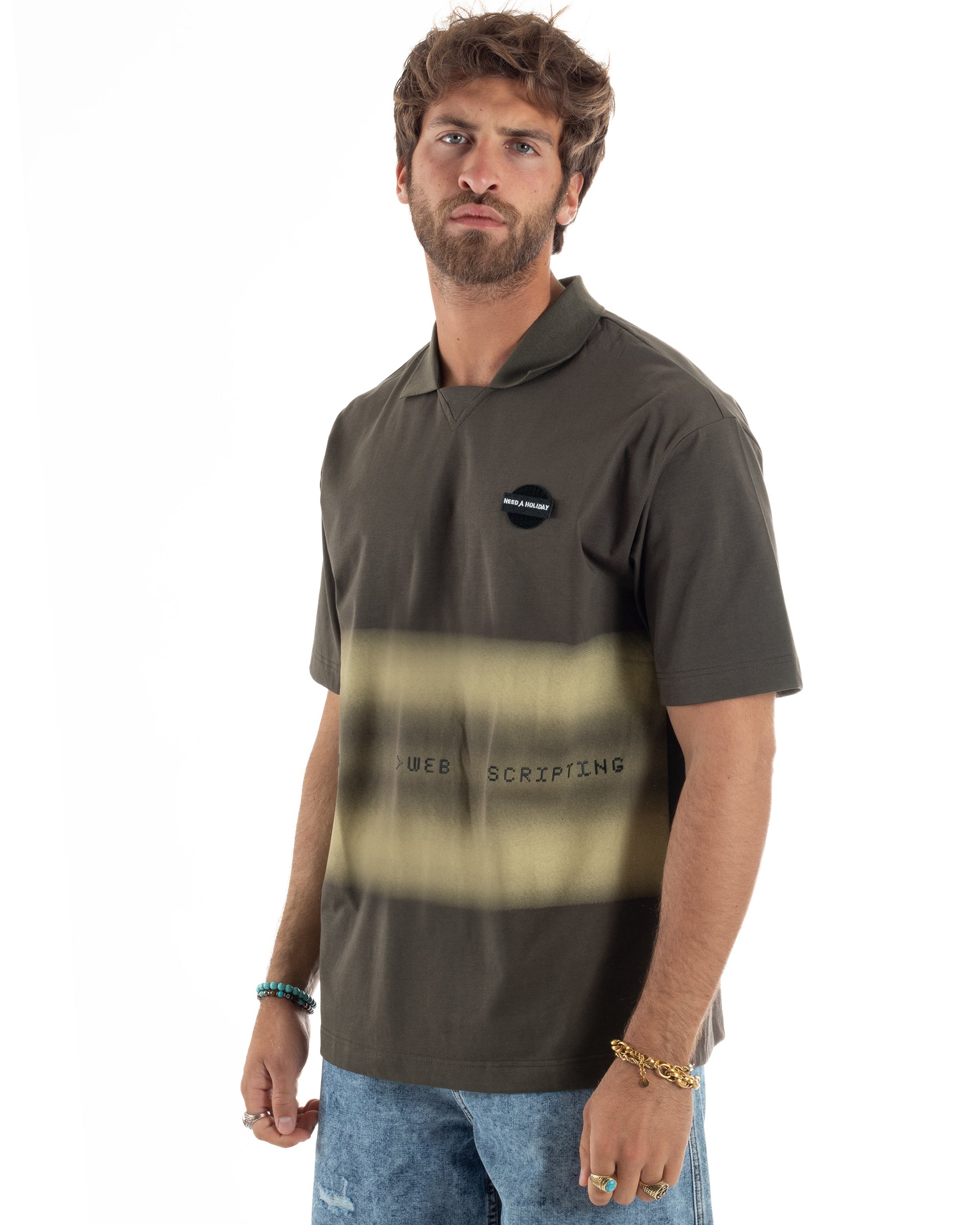 T-shirt Oversize Cotone Polo Sfumata TS3175A