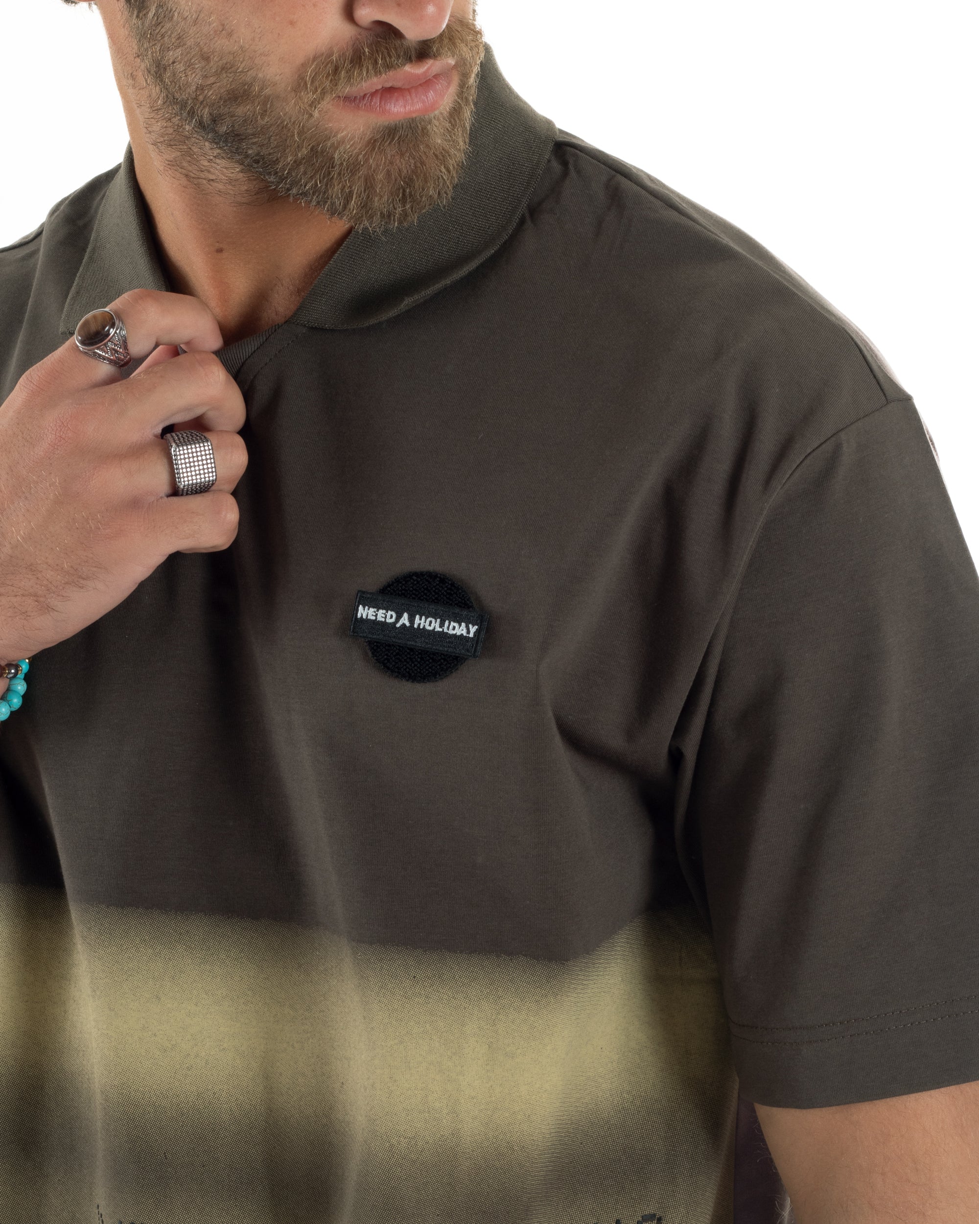 T-shirt Oversize Cotone Polo Sfumata TS3175A