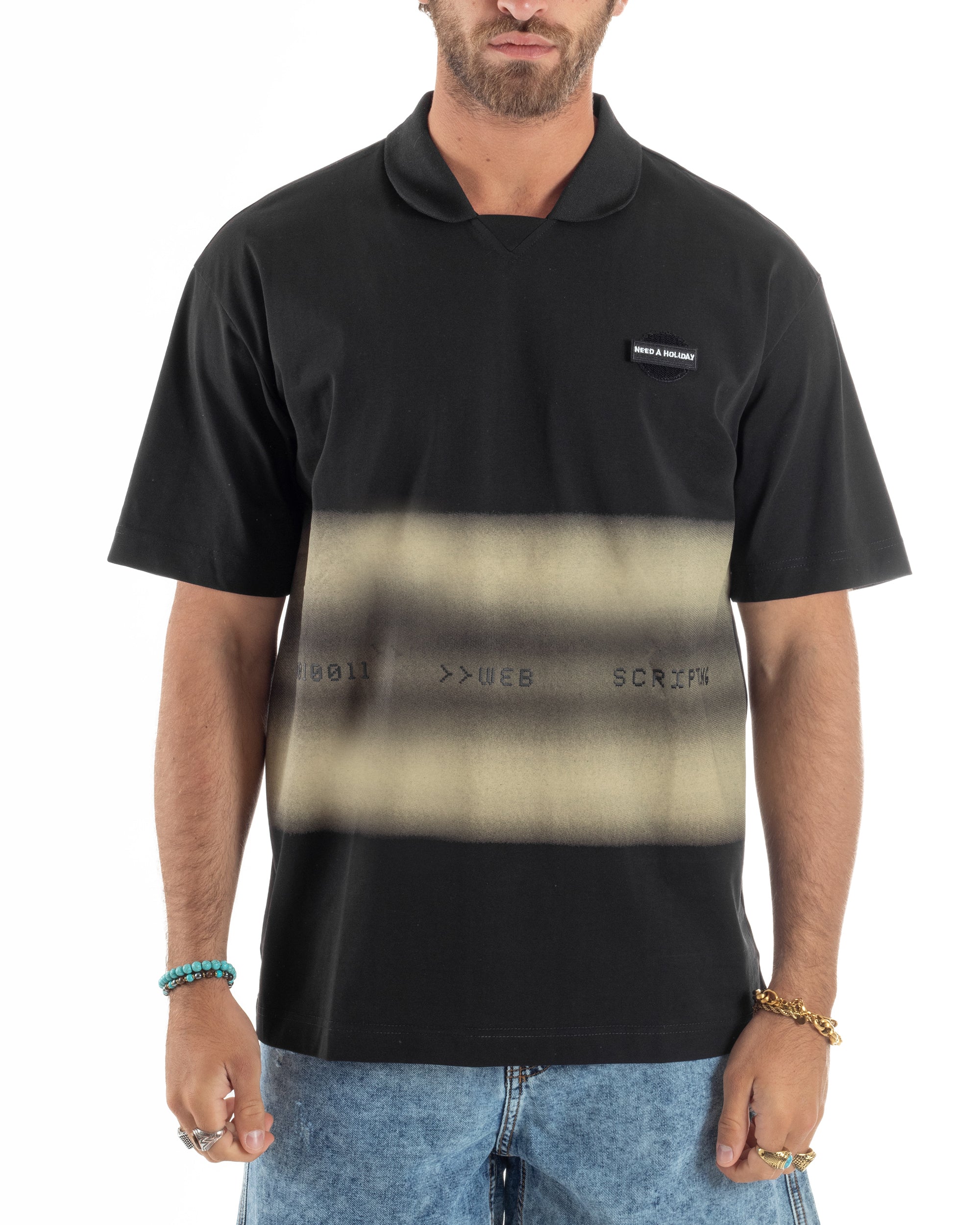 T-shirt Oversize Cotone Polo Sfumata TS3176A